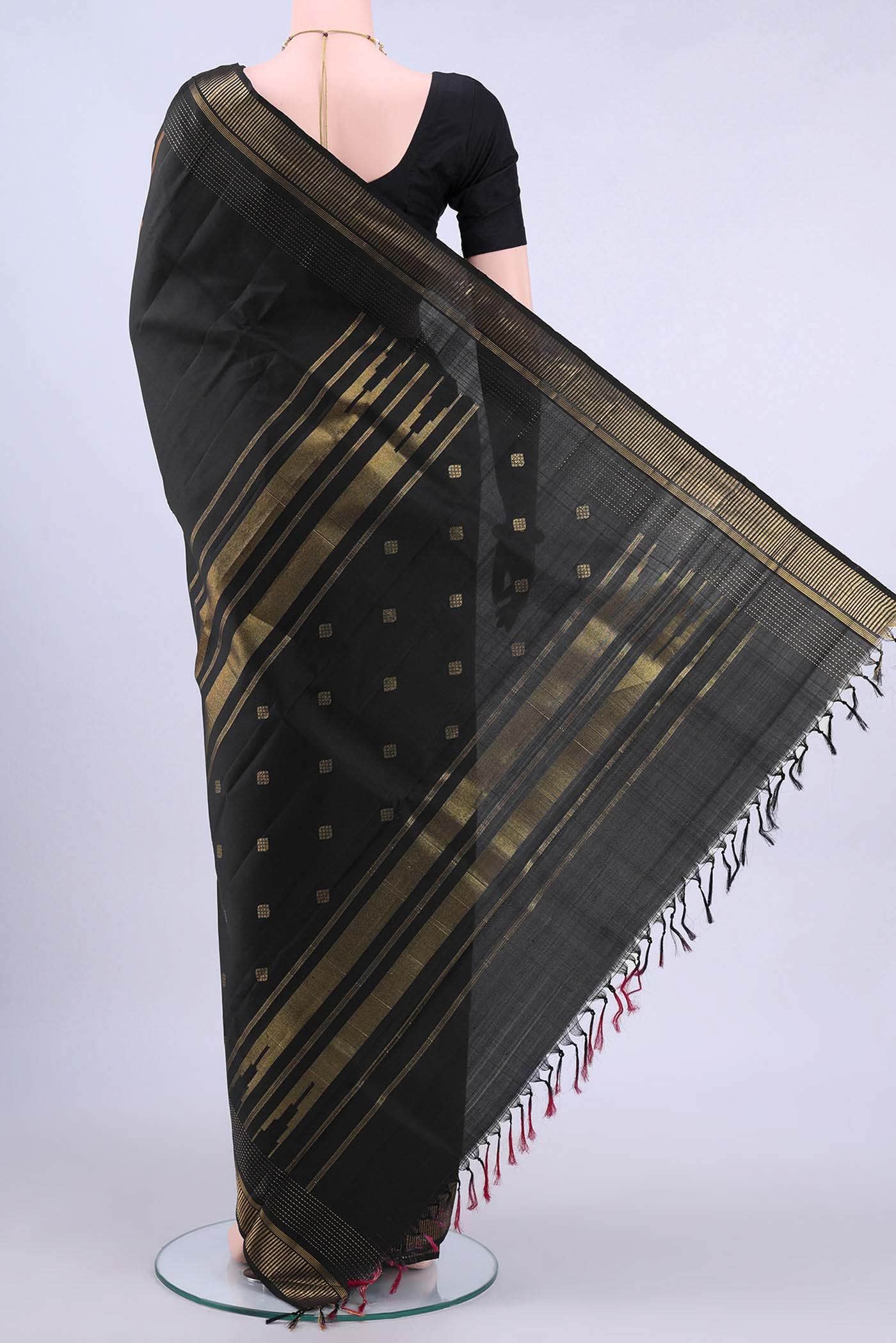 Black Kanchipuram Silk Saree