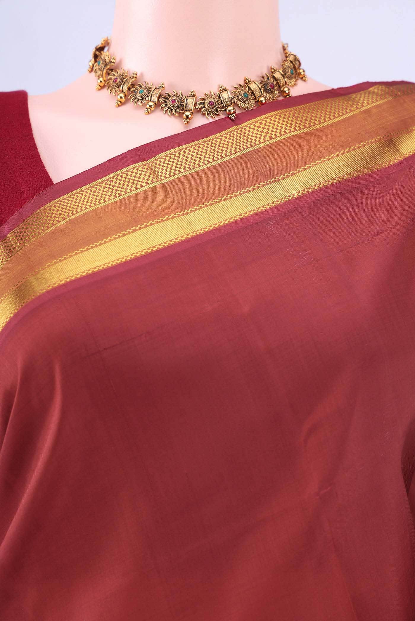 Rust Kanchipuram Silk Saree