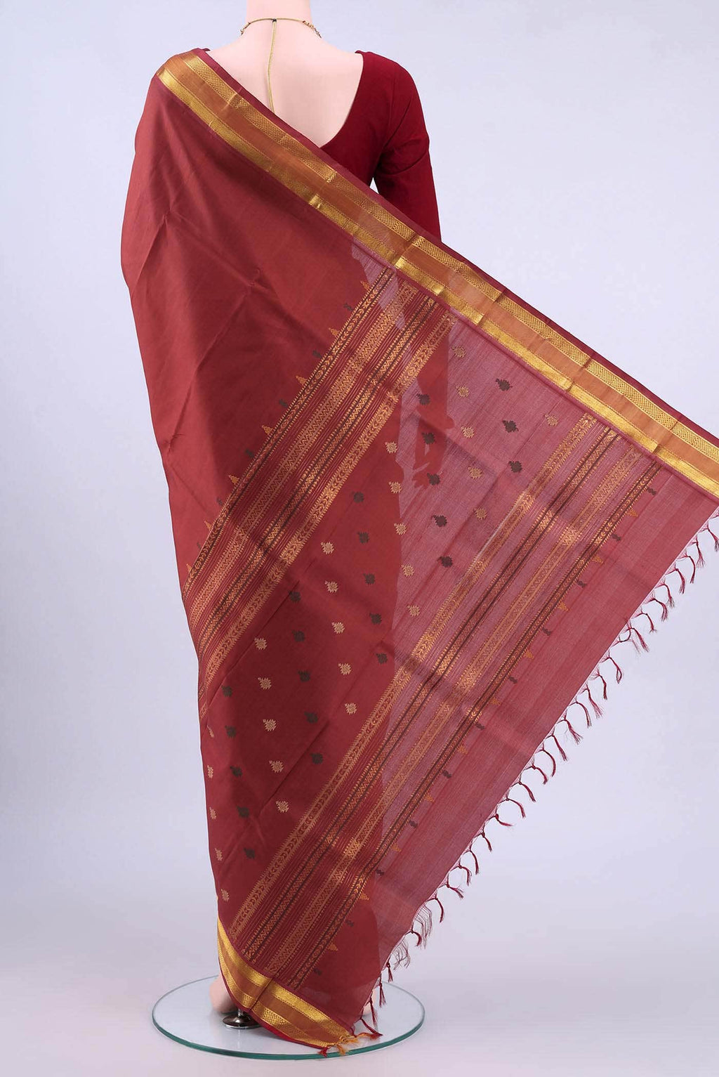 Rust Kanchipuram Silk Saree