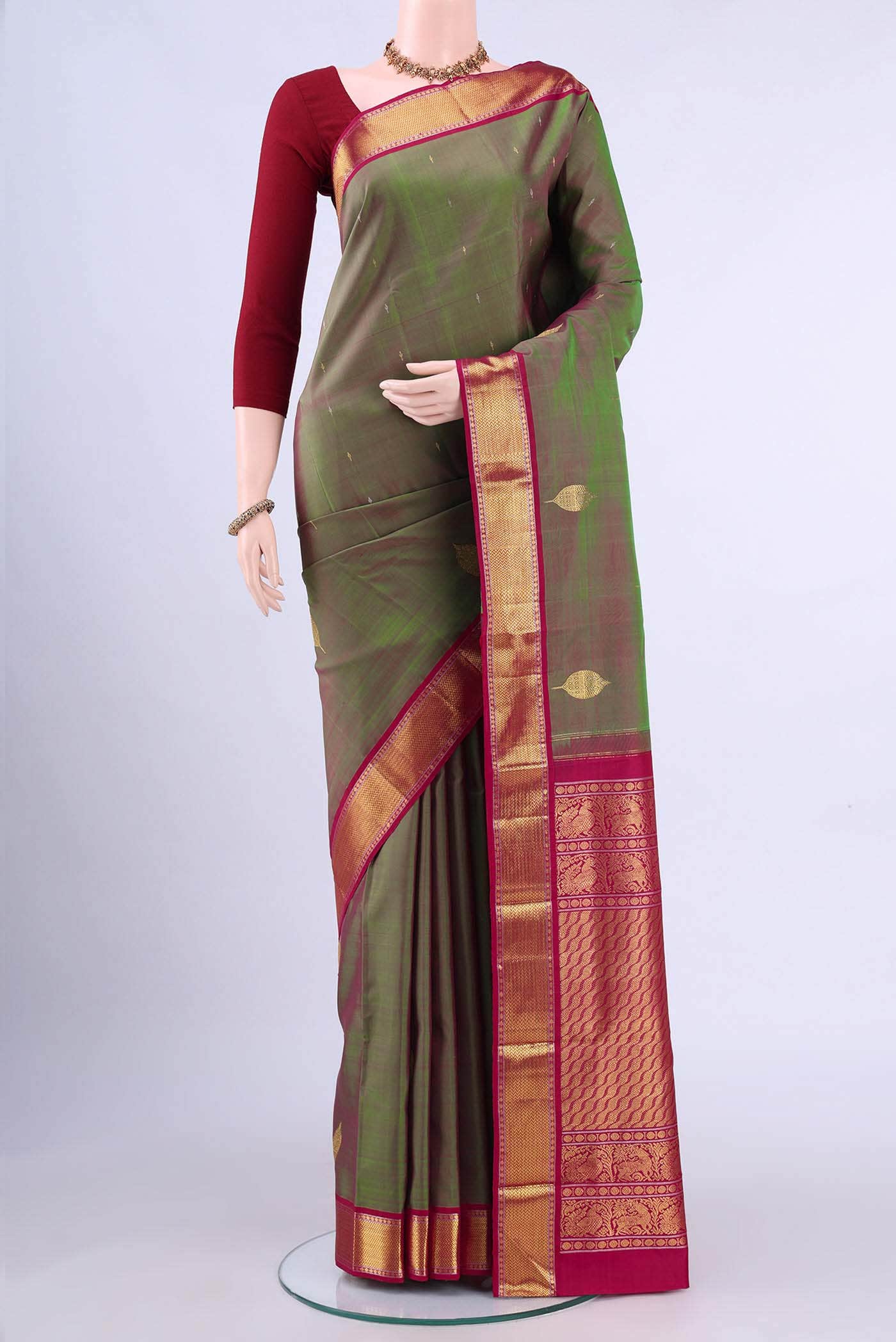 Green Kanchipuram Saree