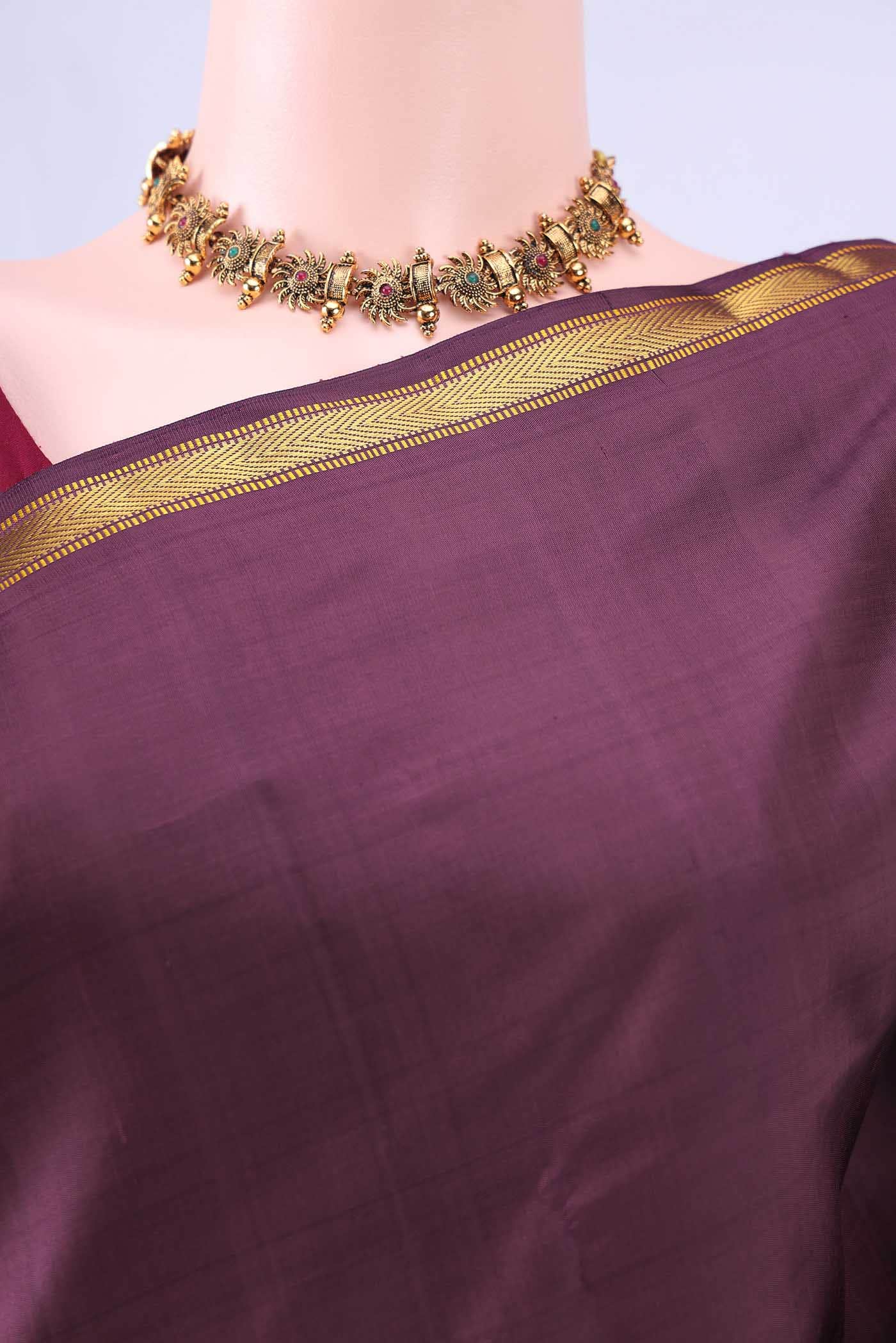 Maroon Kanchipuram Silk Saree