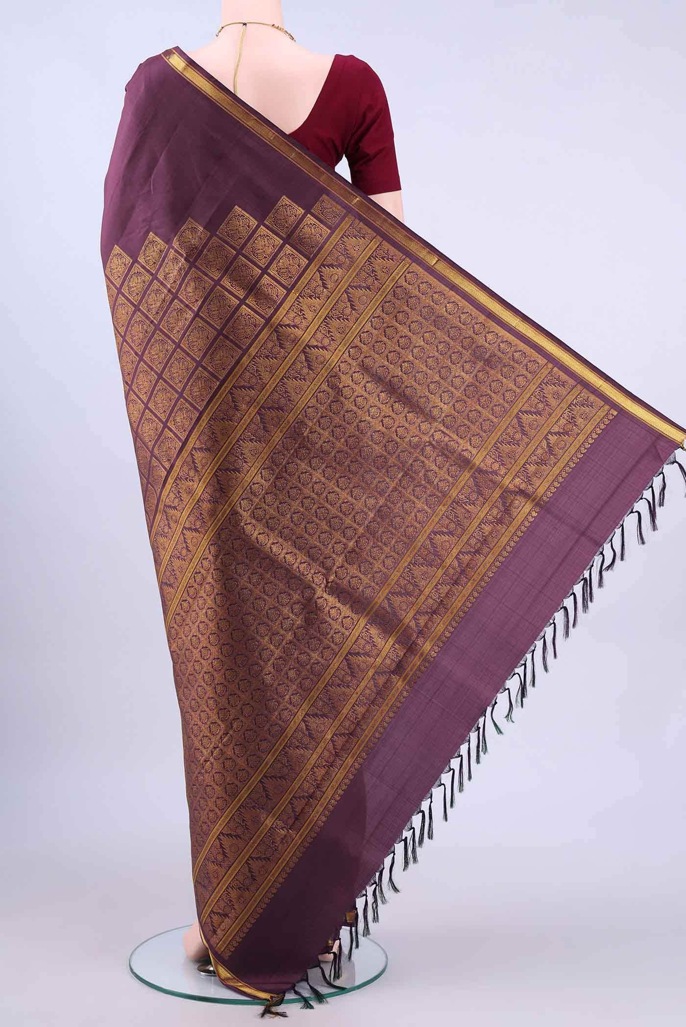 Maroon Kanchipuram Silk Saree