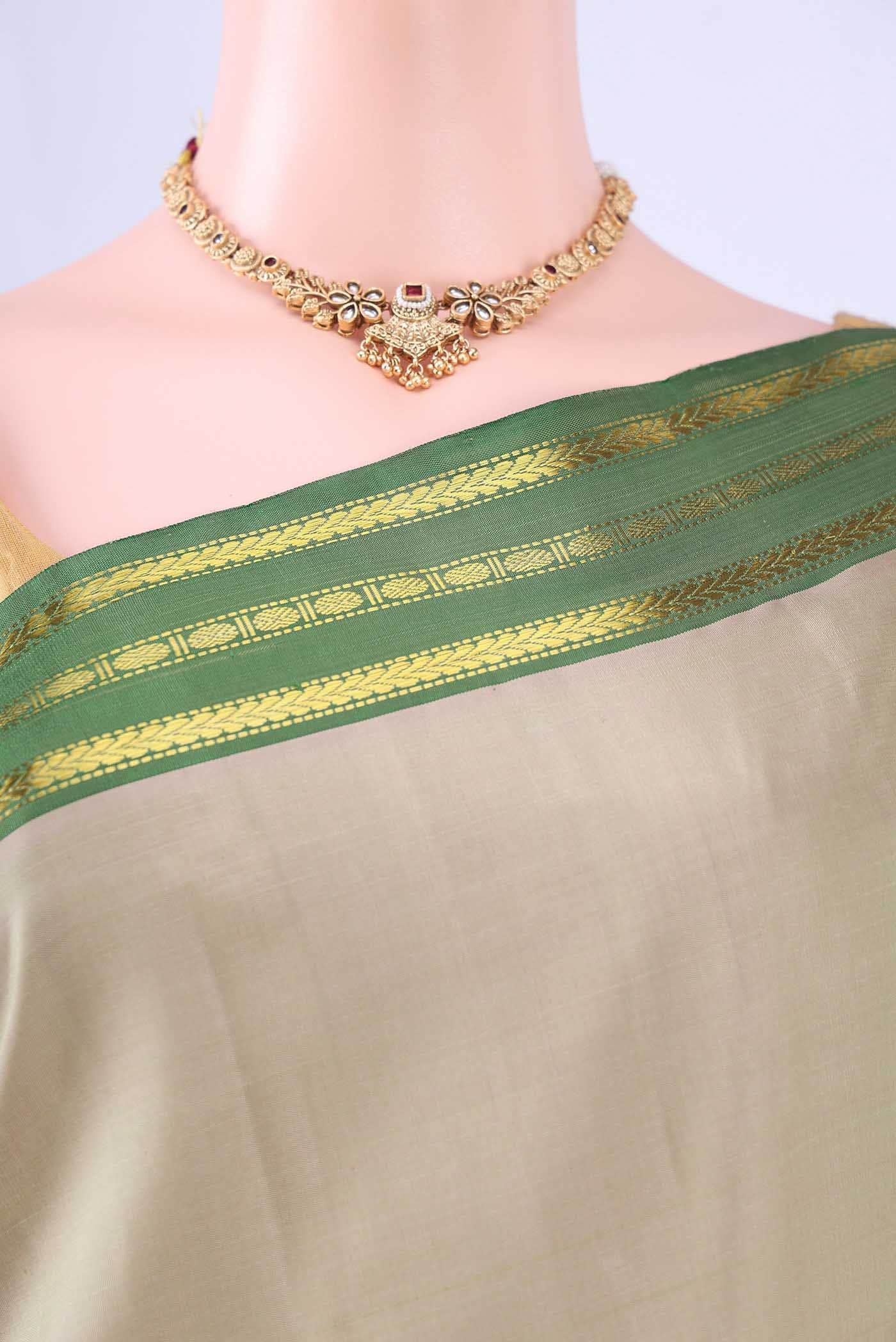 Beige Kanchipuram Saree