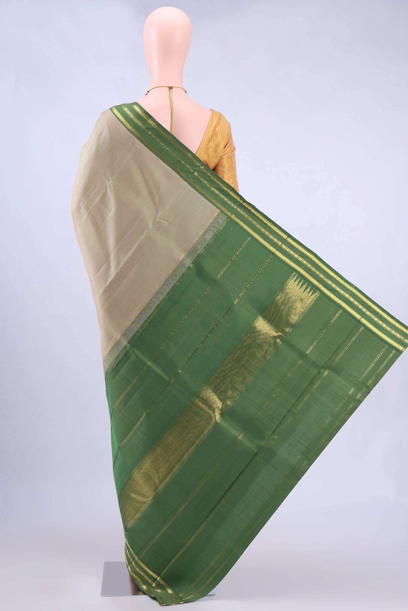 Beige Kanchipuram Saree