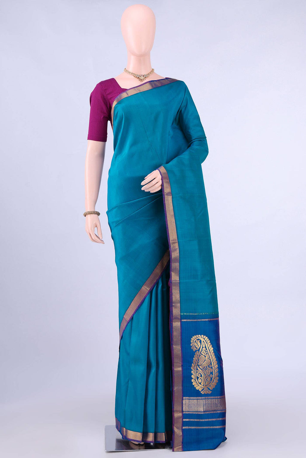 Blue Kanchipuram Saree