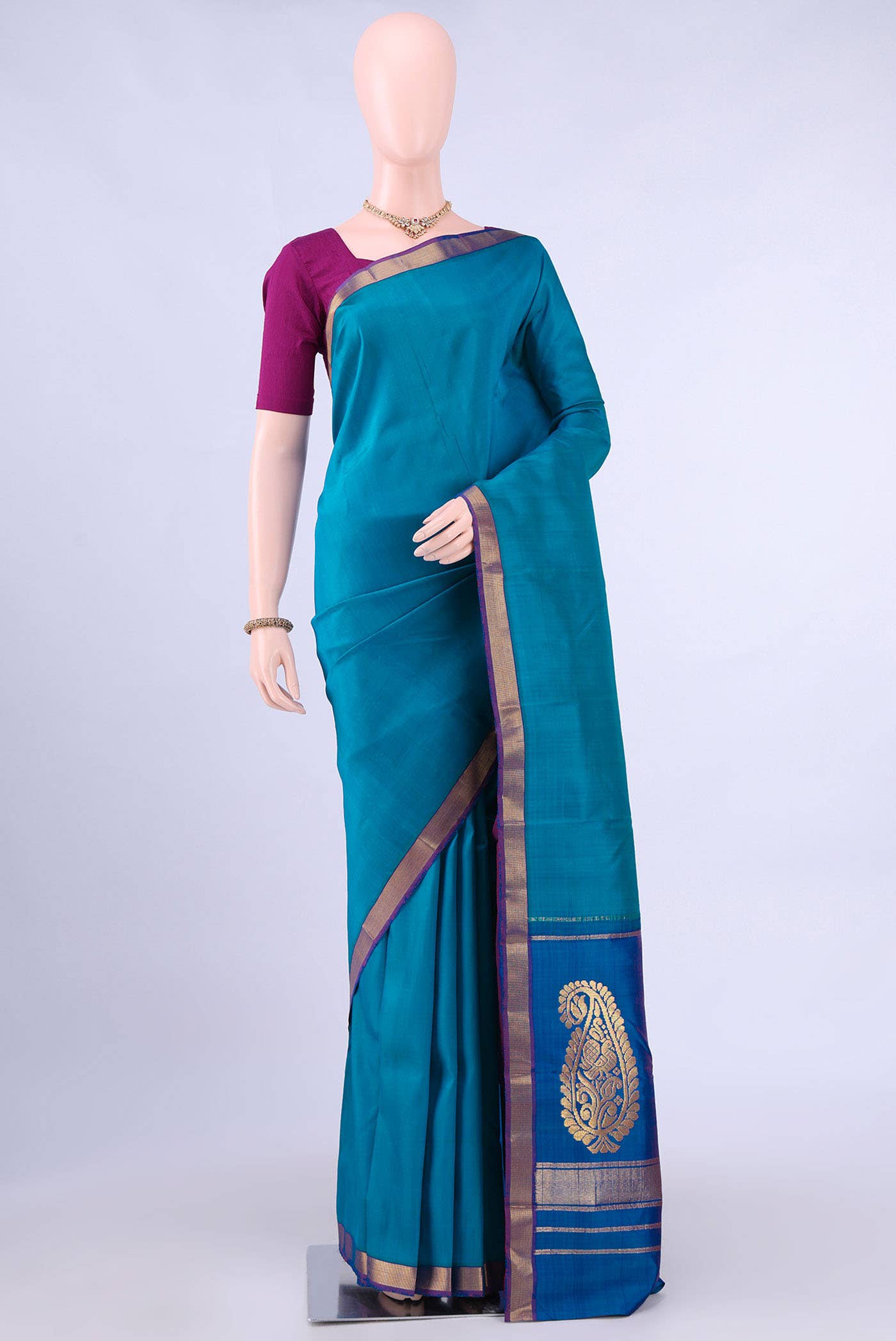 Blue Kanchipuram Saree