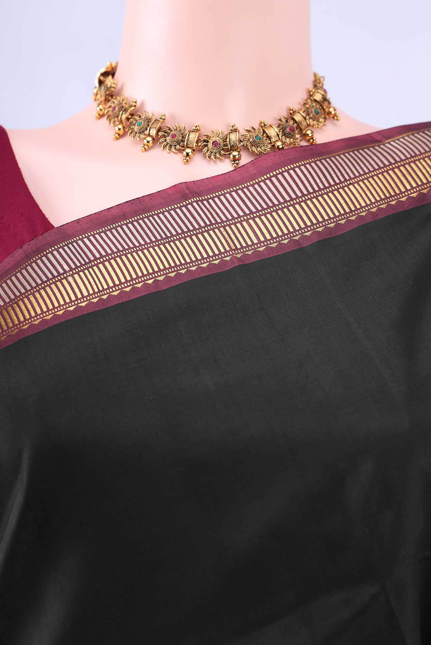 Black Kanchipuram Silk Saree