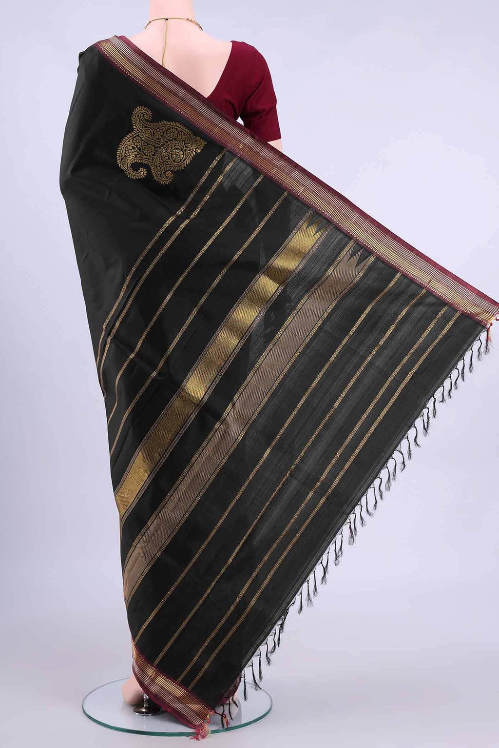 Black Kanchipuram Silk Saree