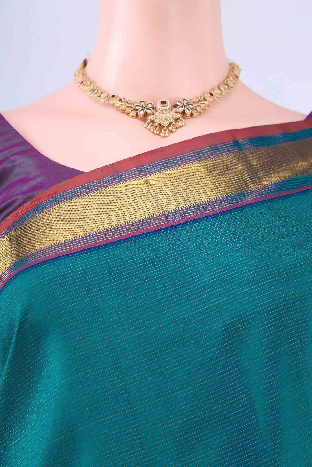 Dark Blue Kanchipuram Silk Saree