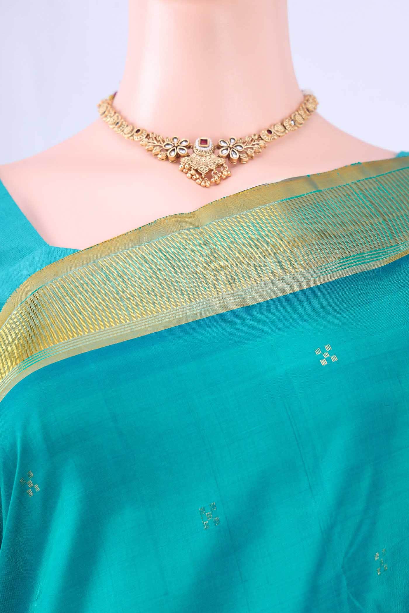 Sea Green Kanchipuram Saree
