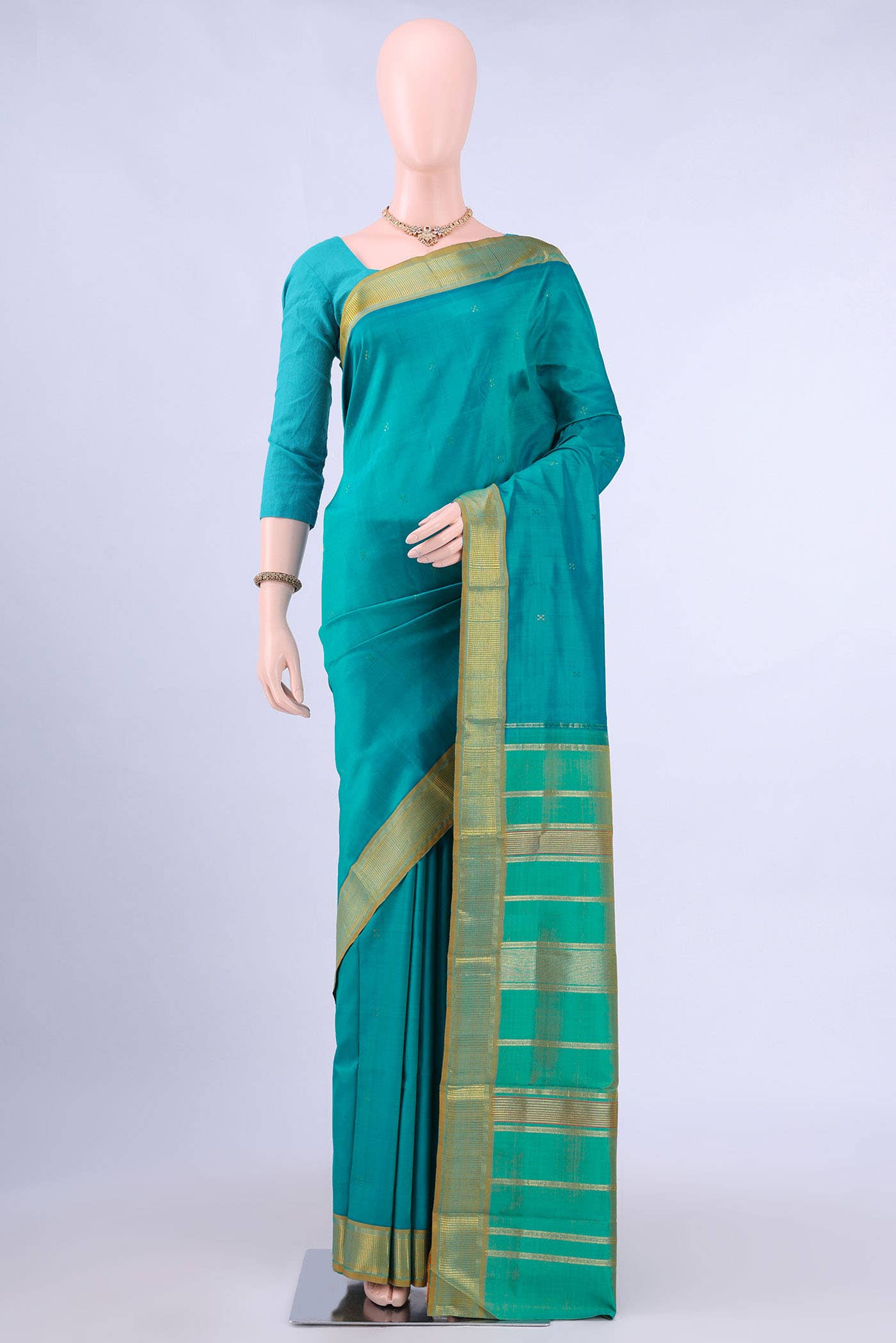 Sea Green Kanchipuram Saree