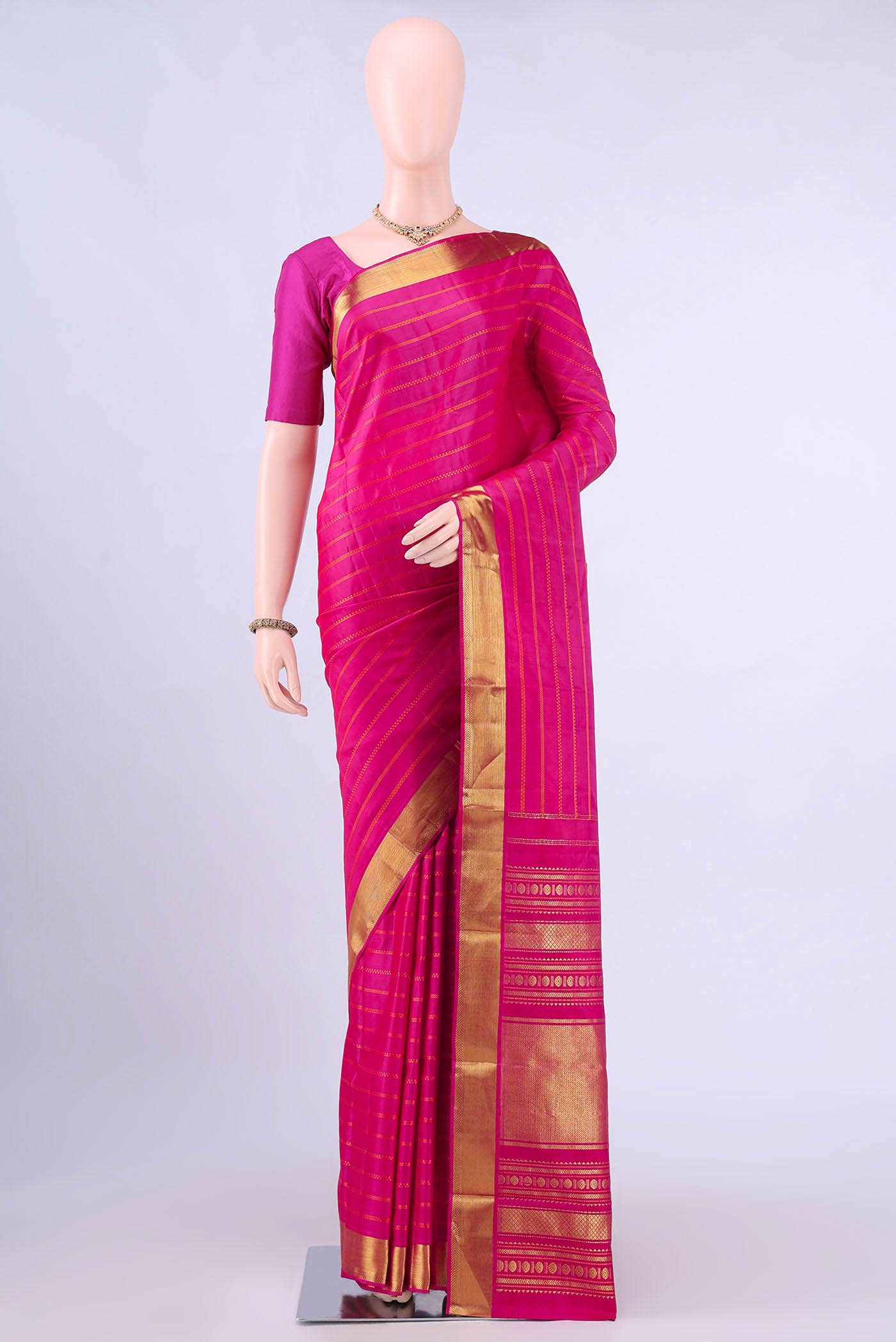Rani Pink Kanchipuram Silk Saree