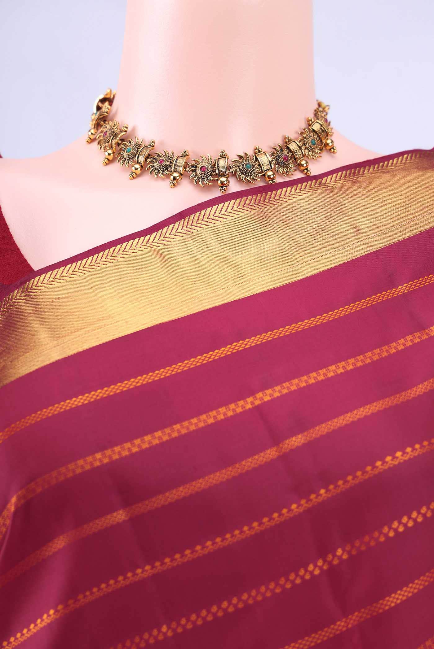 Maroon Kanchipuram Silk Saree