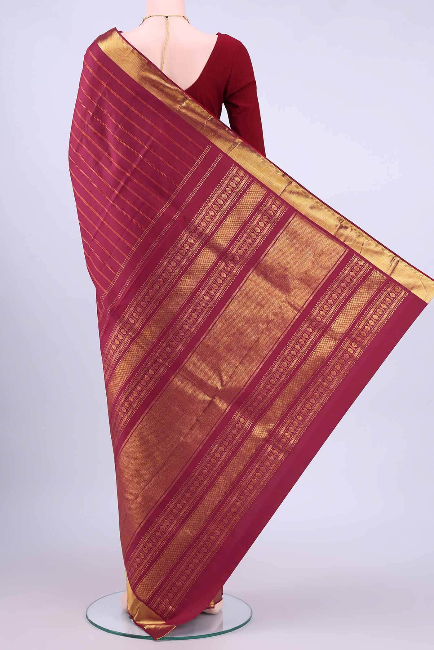 Maroon Kanchipuram Silk Saree