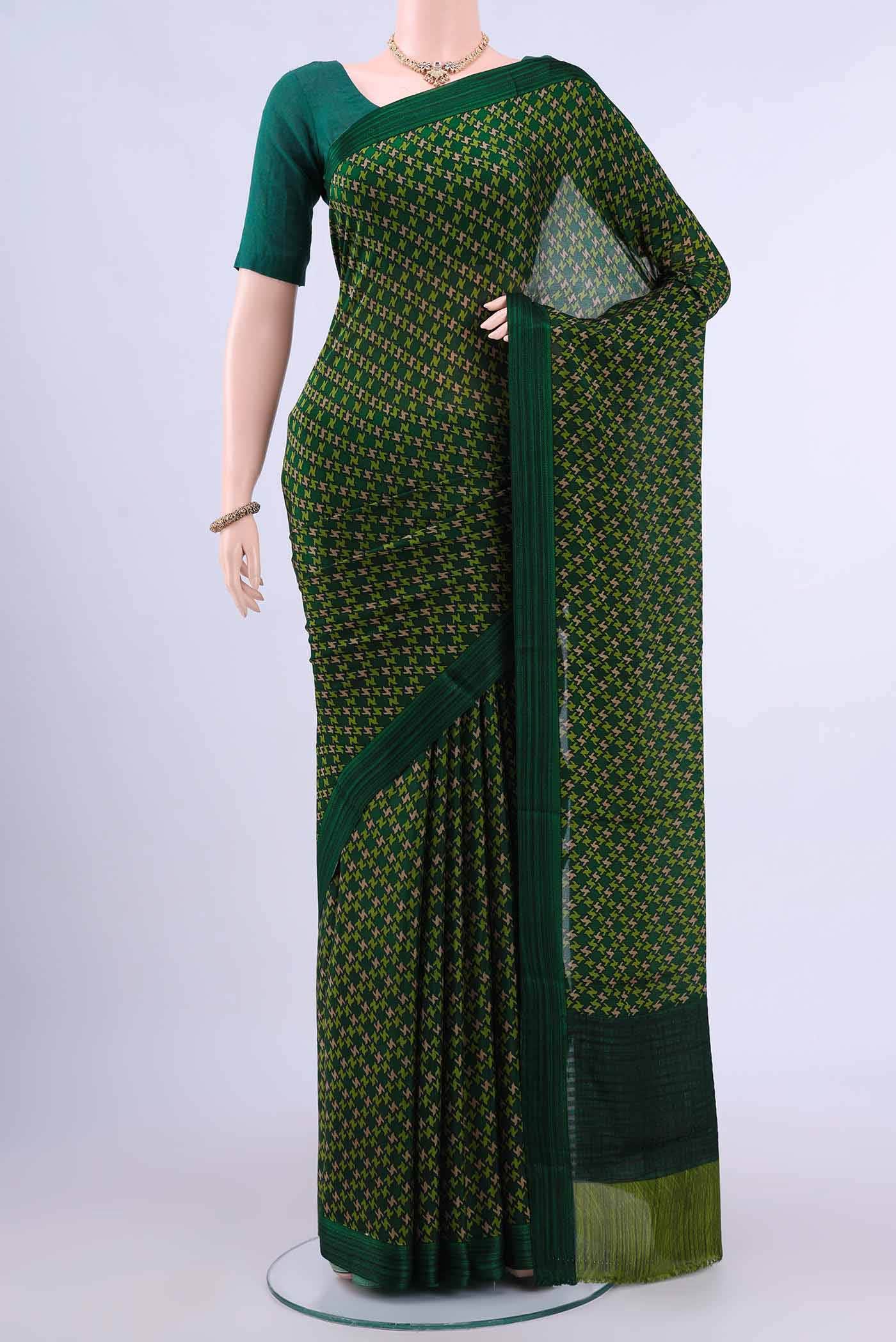 Black Mysore Crepe Saree