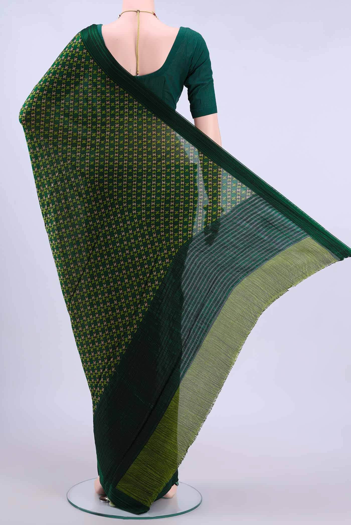 Black Mysore Crepe Saree
