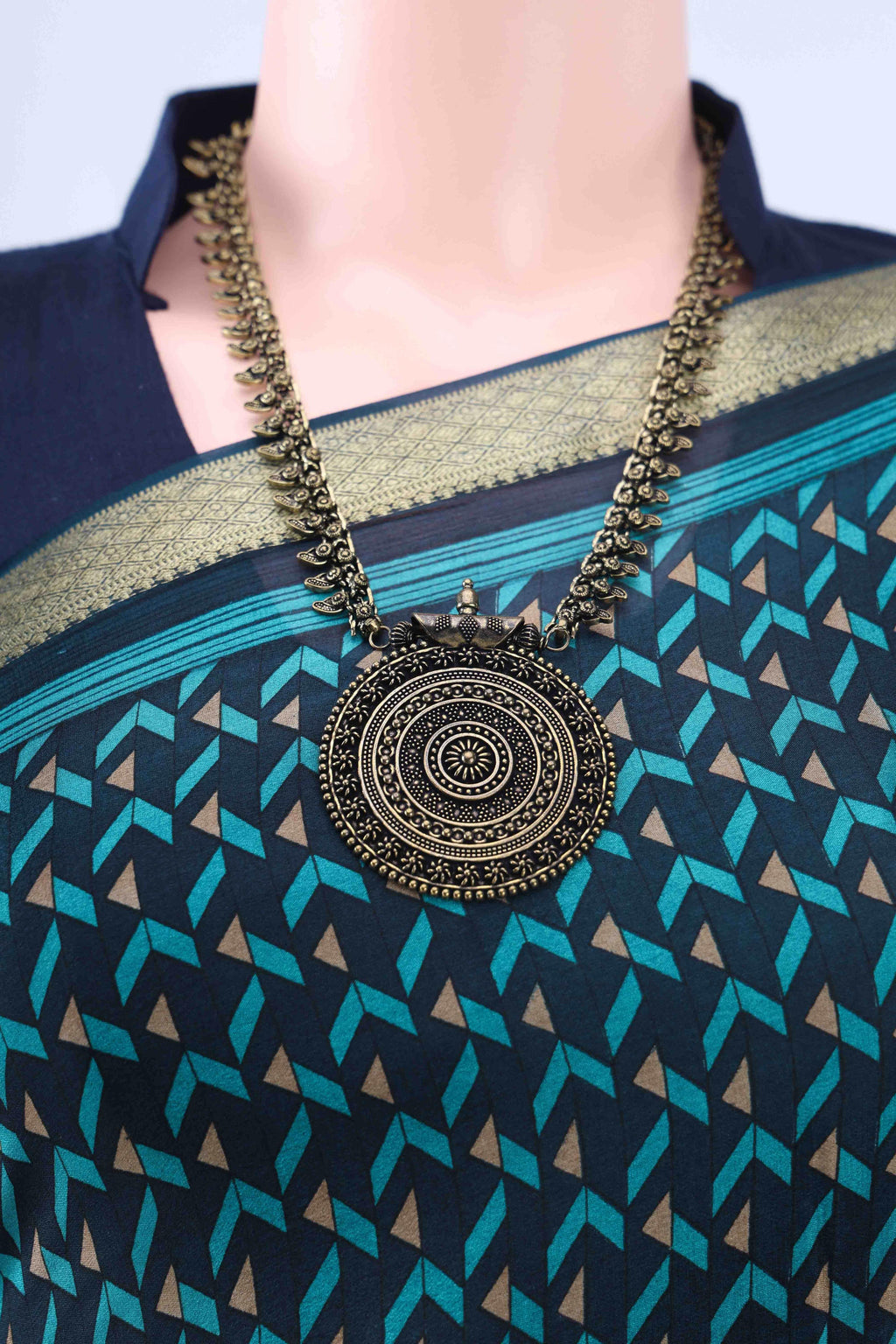 Navy Blue Crepe Saree