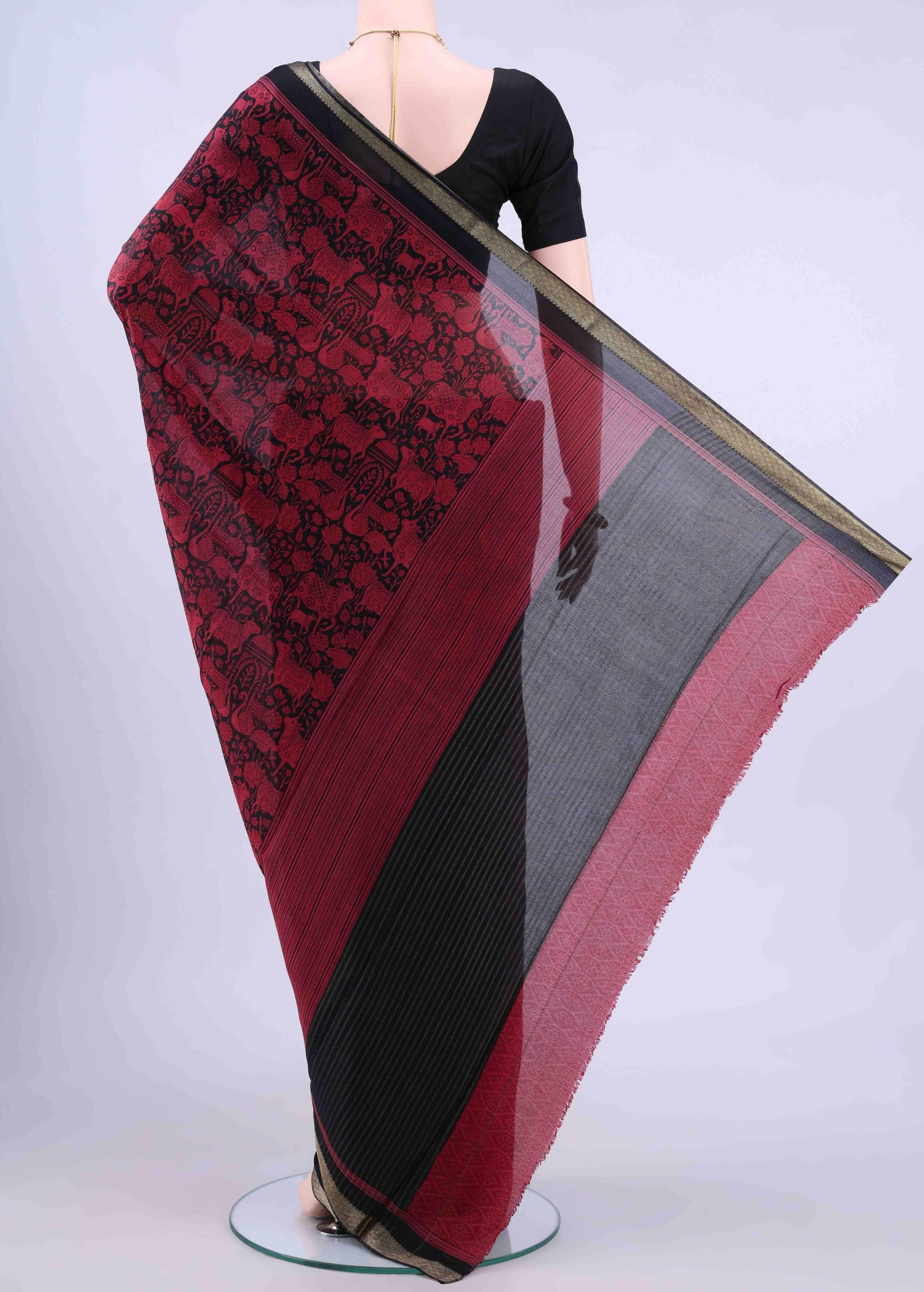 Black Crepe Saree