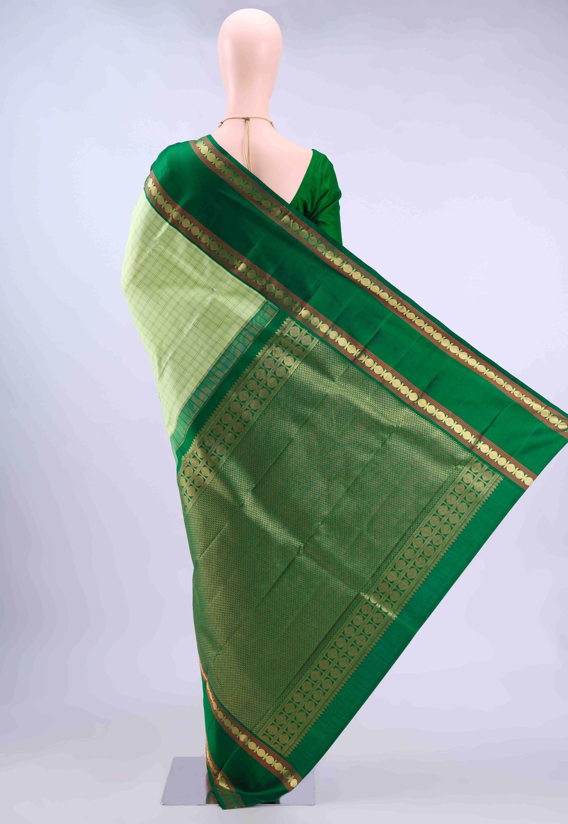 Mint Green Dual Tone Kanchipuram Silk Saree