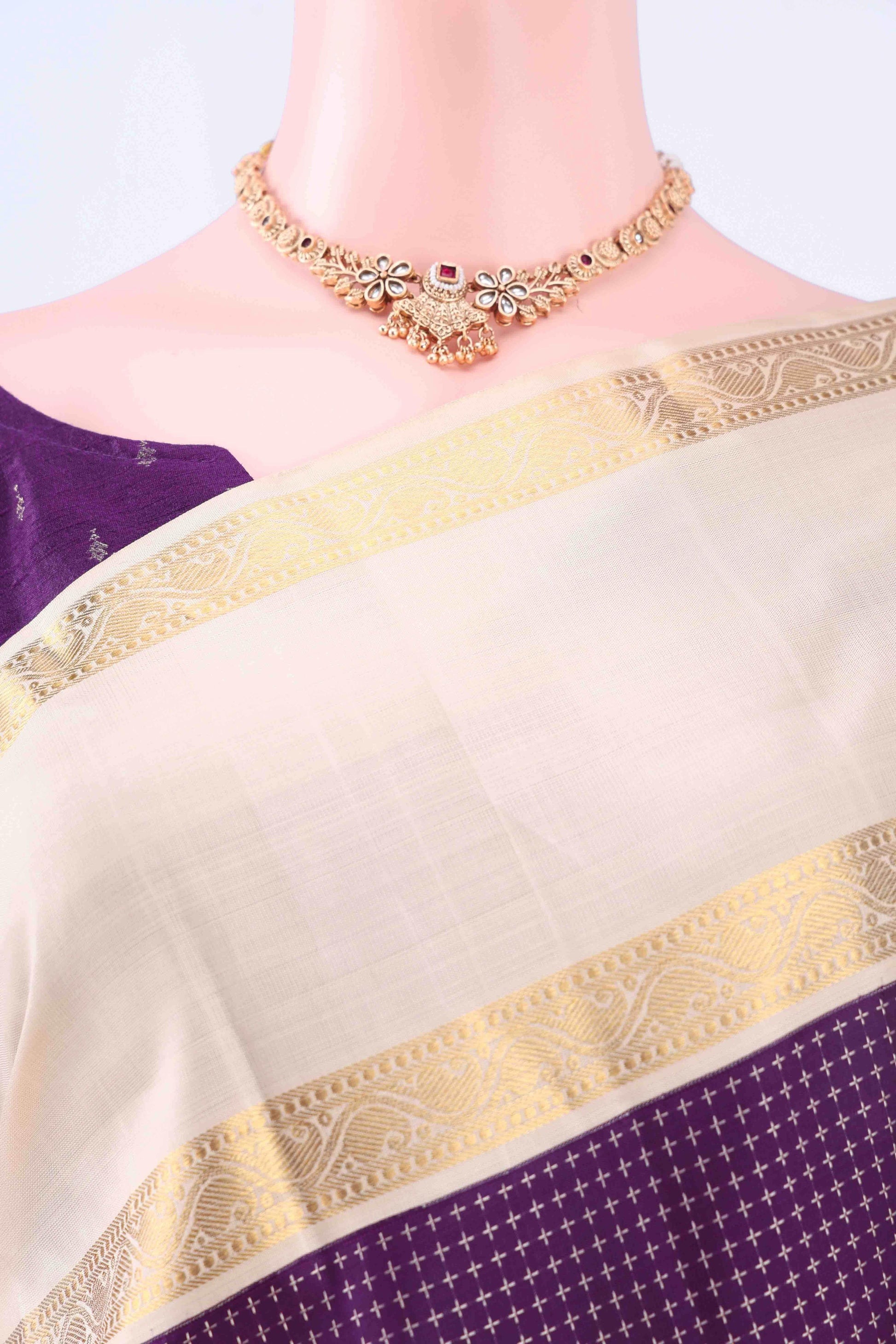 Burgundy Dual Tone Kanchipuram Silk Saree
