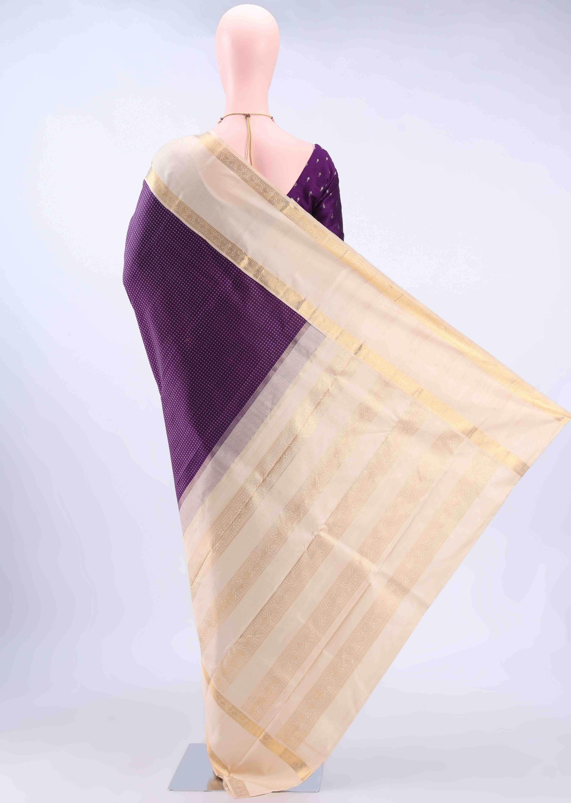 Burgundy Dual Tone Kanchipuram Silk Saree