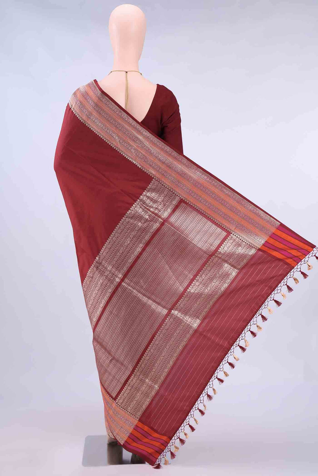 Maroon Banarasi Silk Saree