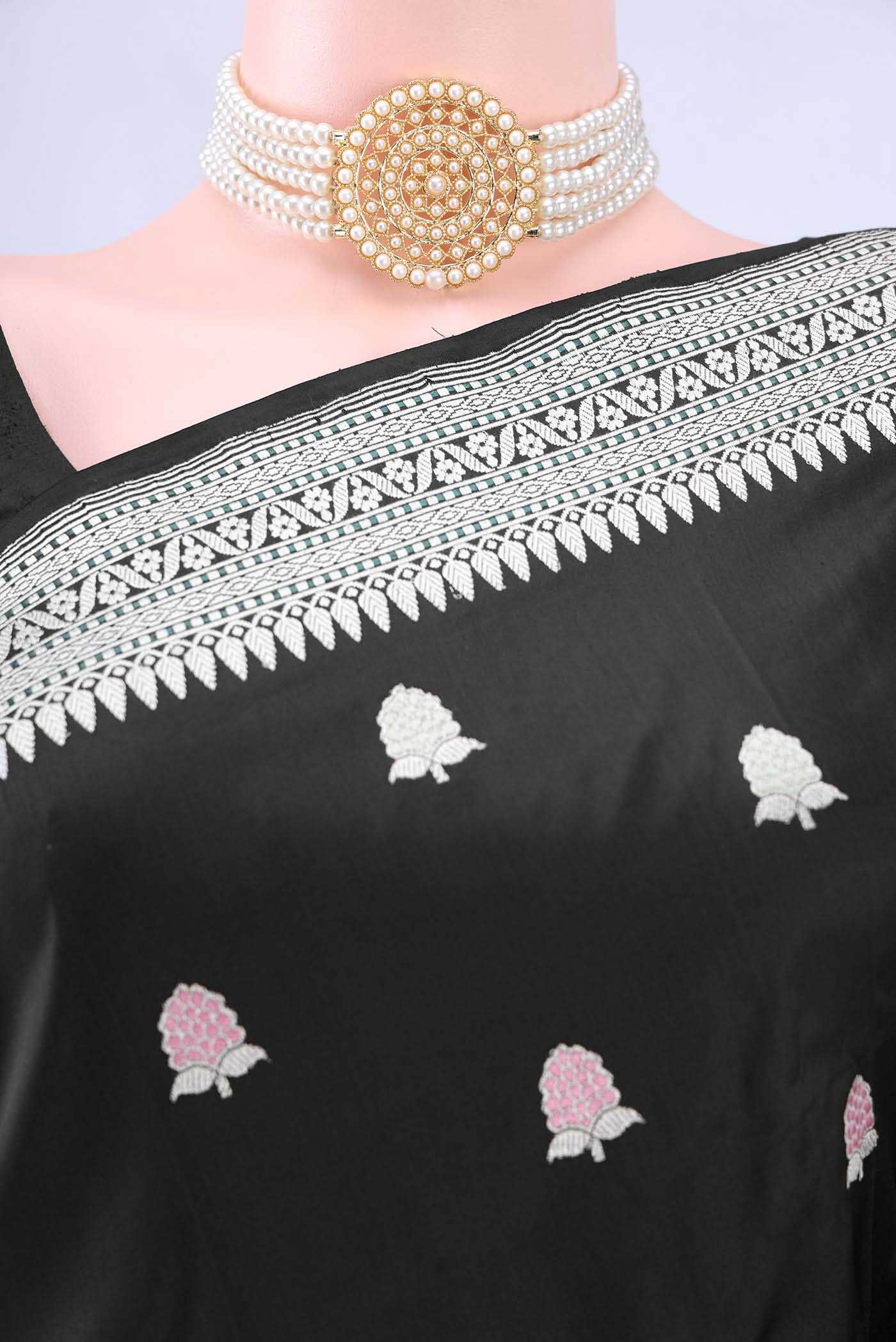 Black Banarasi Silk Saree
