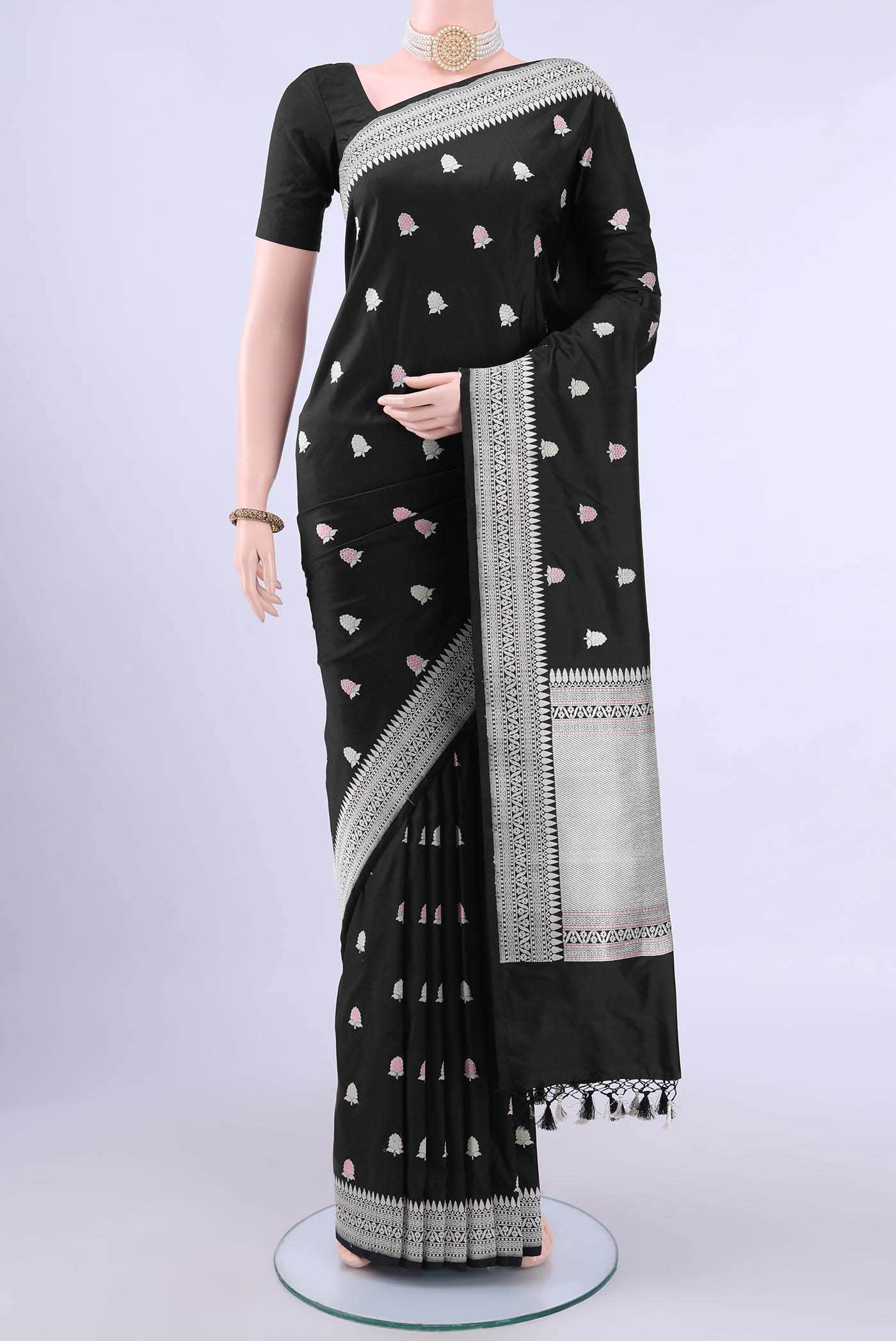Black Banarasi Silk Saree