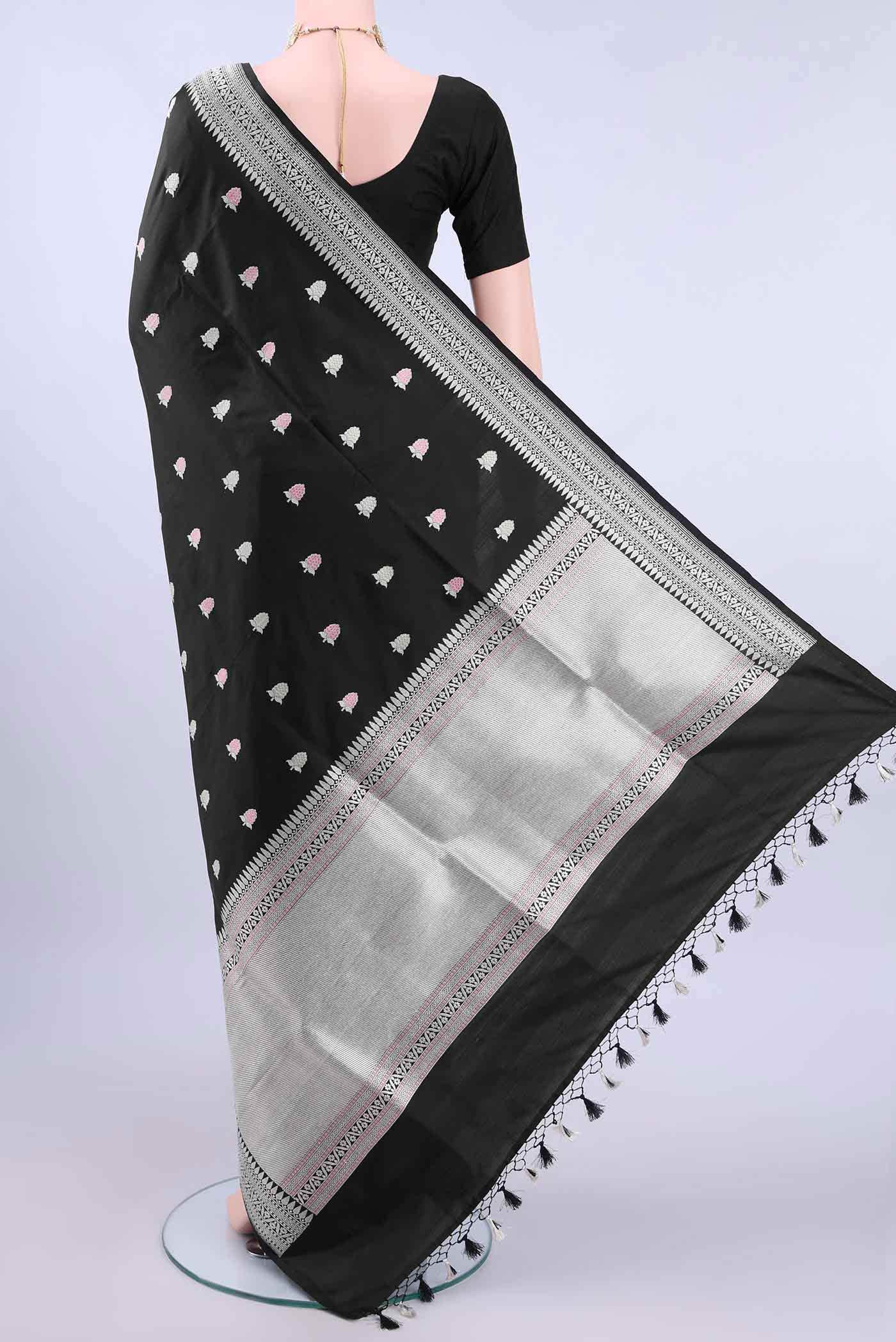 Black Banarasi Silk Saree
