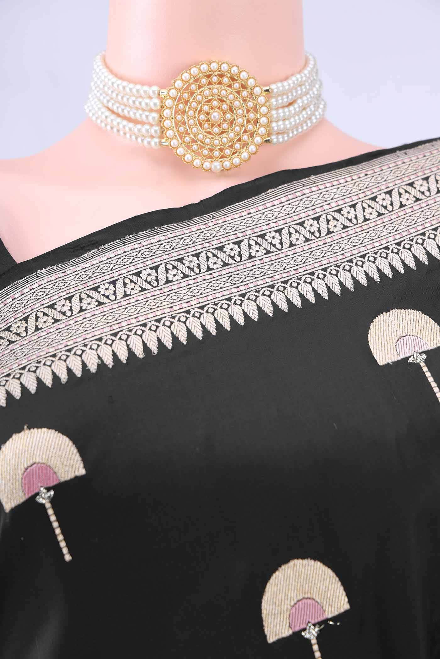 Black Banarasi Silk Saree