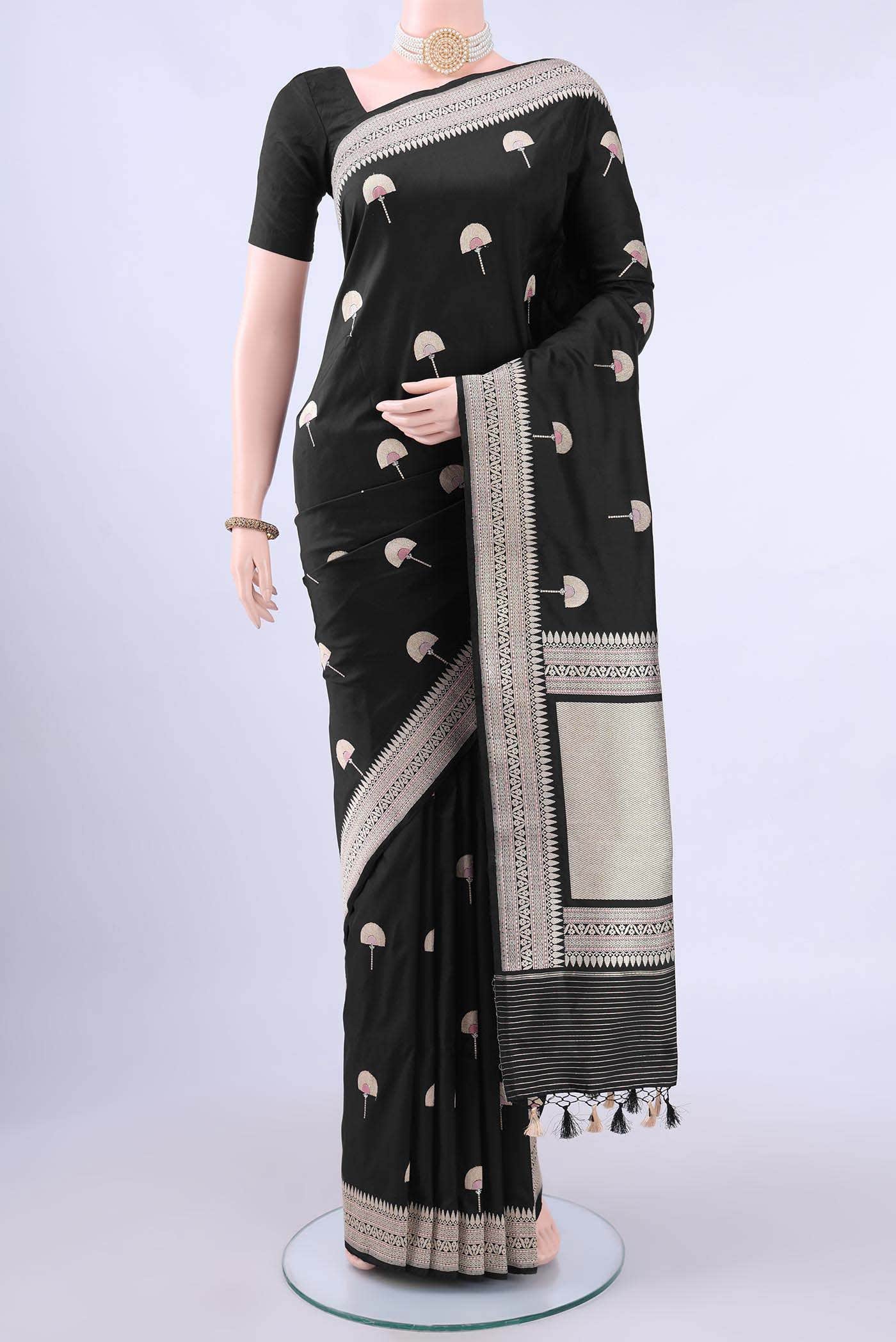 Black Banarasi Silk Saree