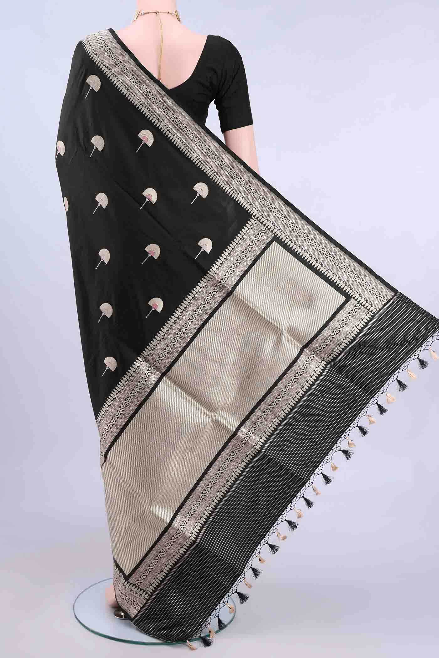 Black Banarasi Silk Saree