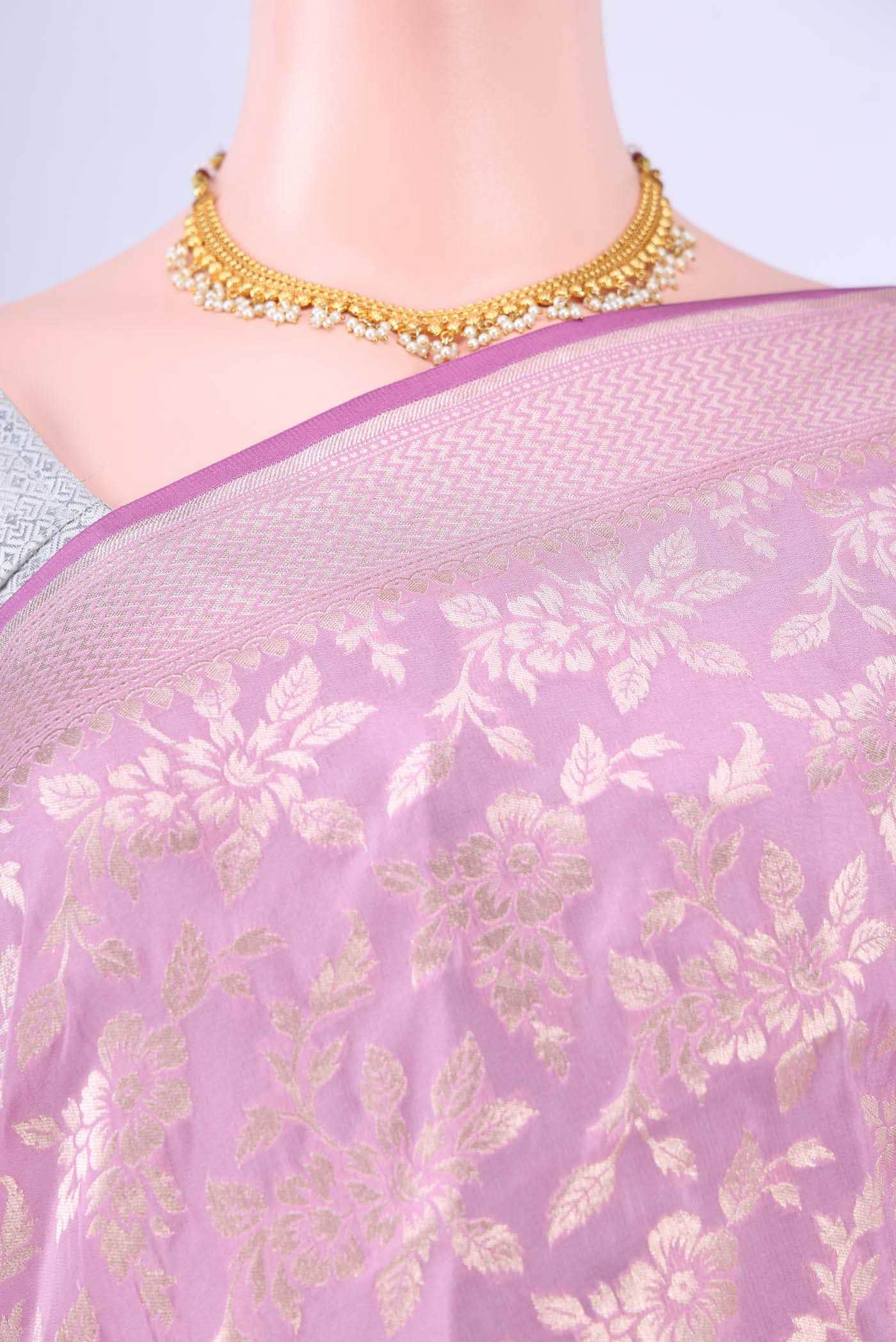 Pink Banarasi Silk Saree