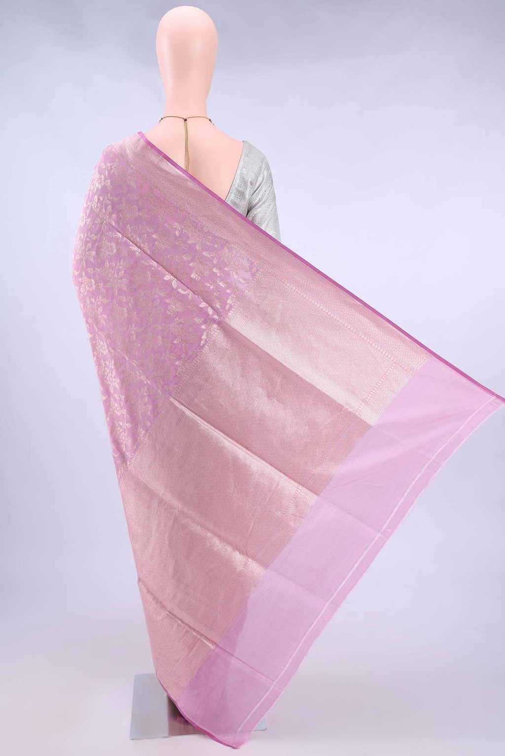 Pink Banarasi Silk Saree