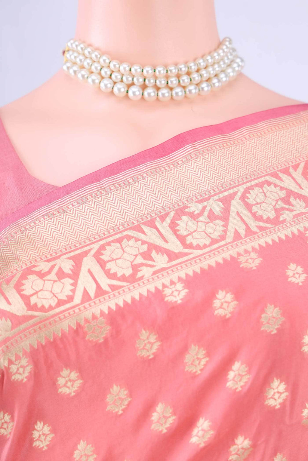 Peach Banarasi Saree