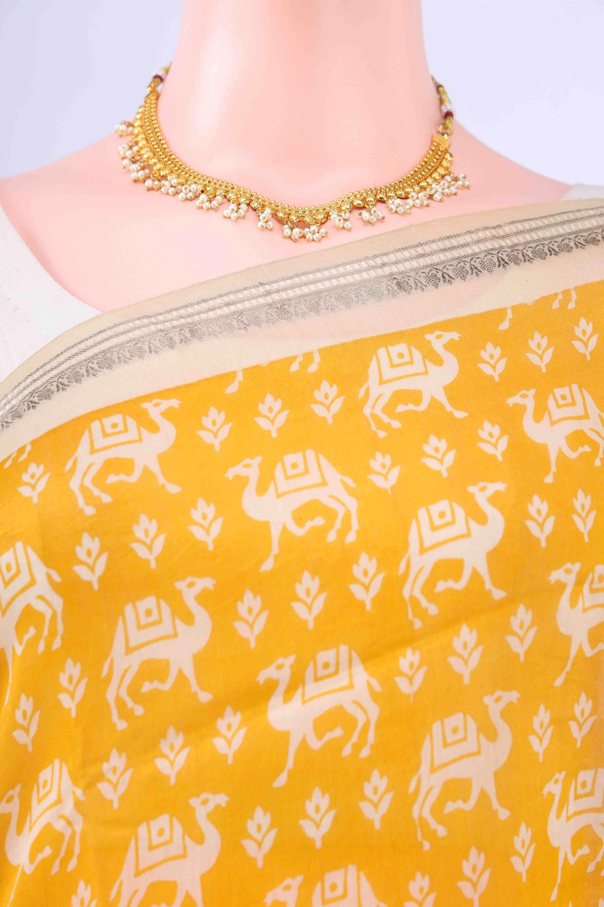 Yellow Bengal Cotton - Tangail Saree