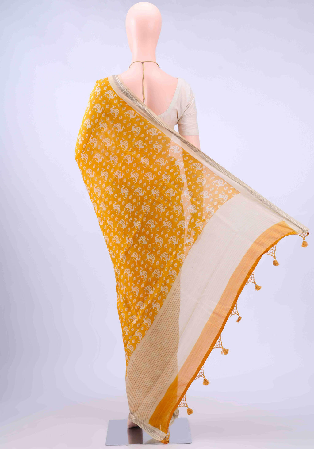 Yellow Bengal Cotton - Tangail Saree