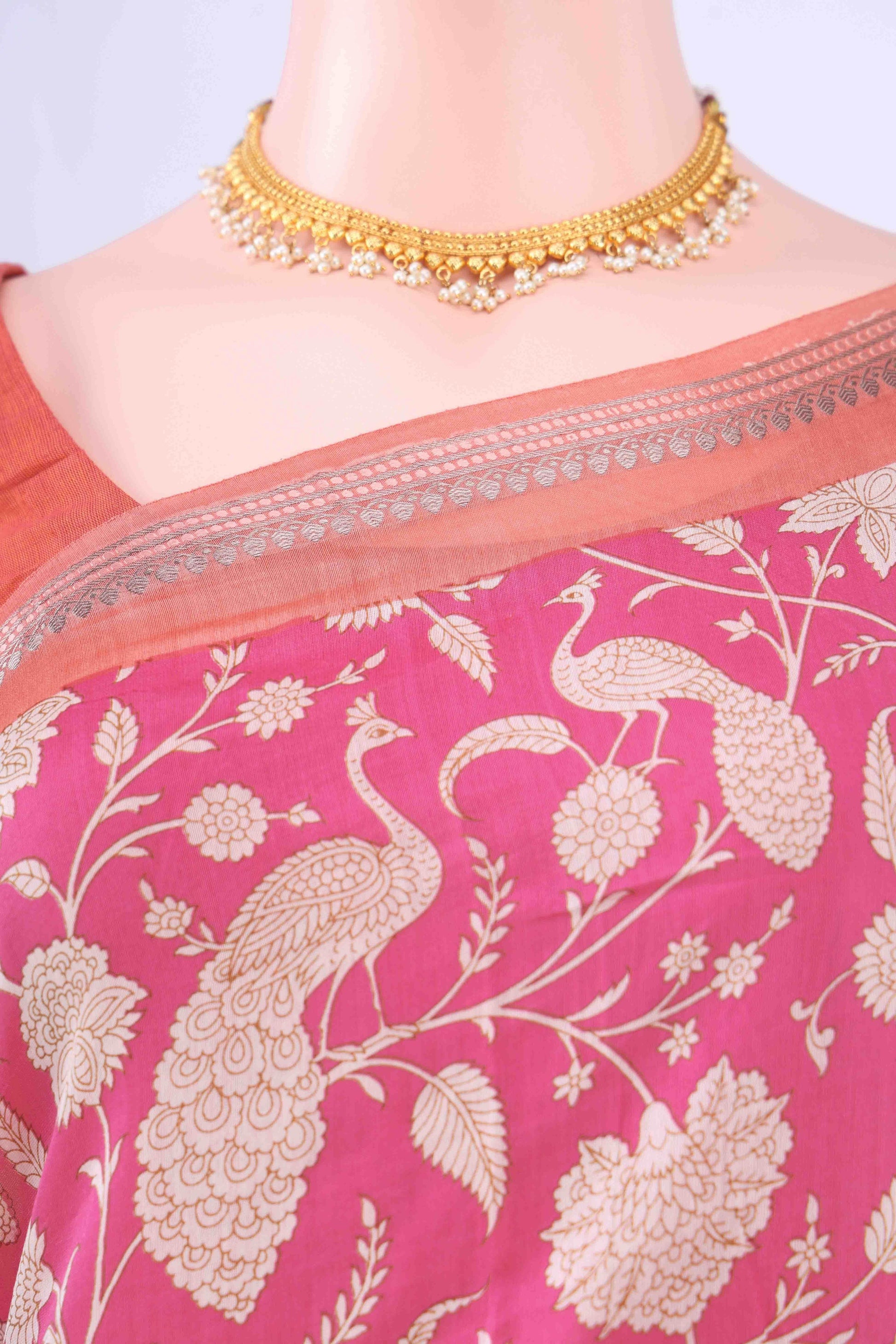 Pink Chanderi Silk Cotton Saree