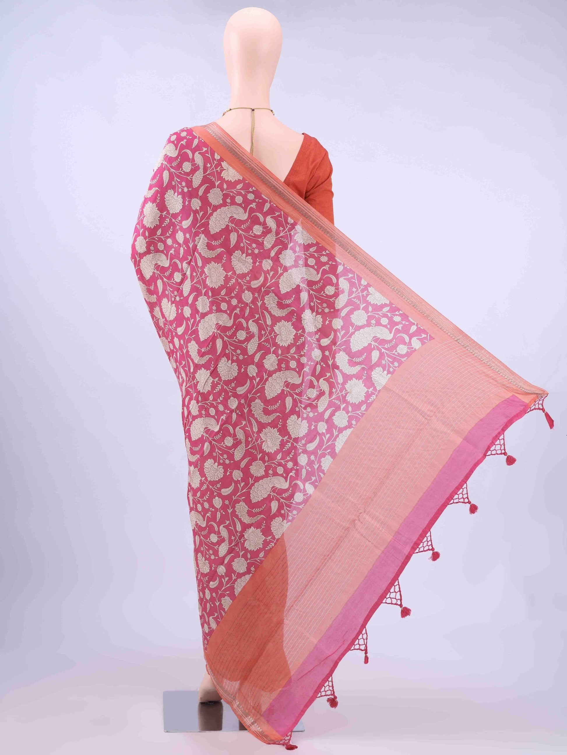 Pink Chanderi Silk Cotton Saree