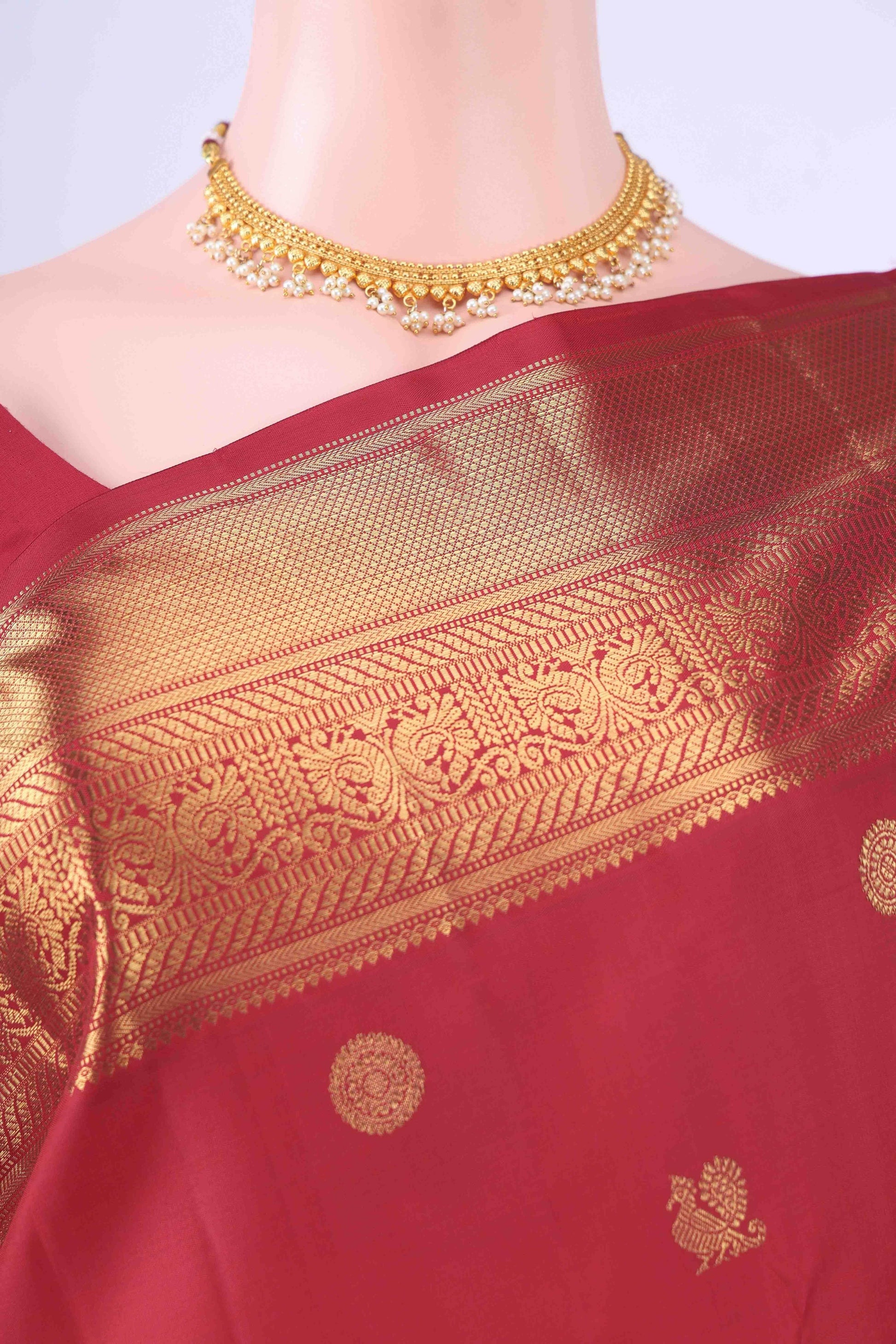 Pure Silk Pure Zari Red Kanchipuram Saree