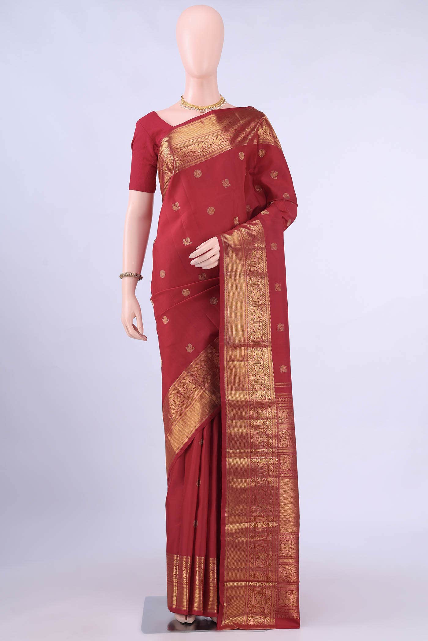 Pure Silk Pure Zari Red Kanchipuram Saree