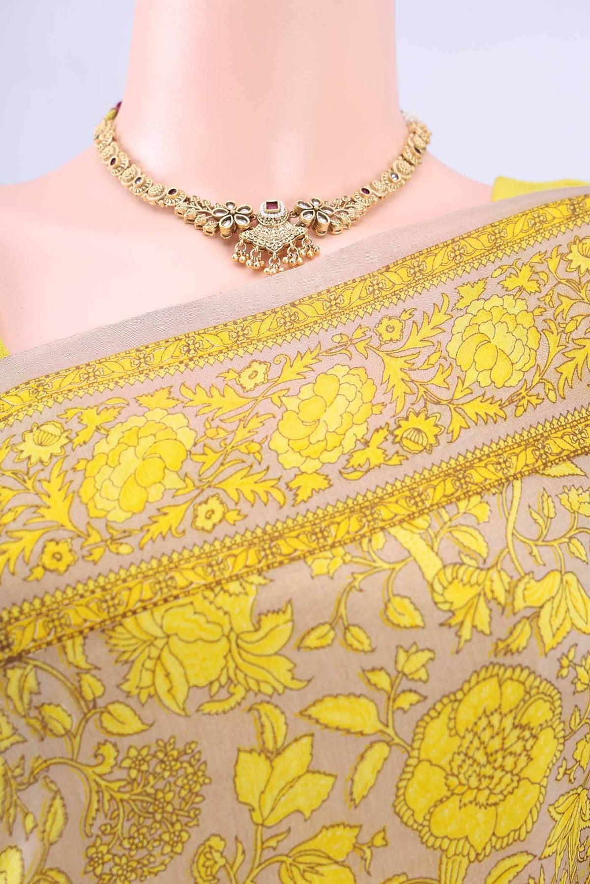Beige Tussar Saree