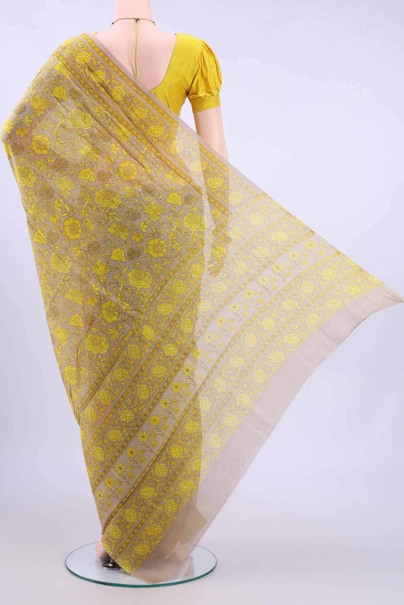 Beige Tussar Saree