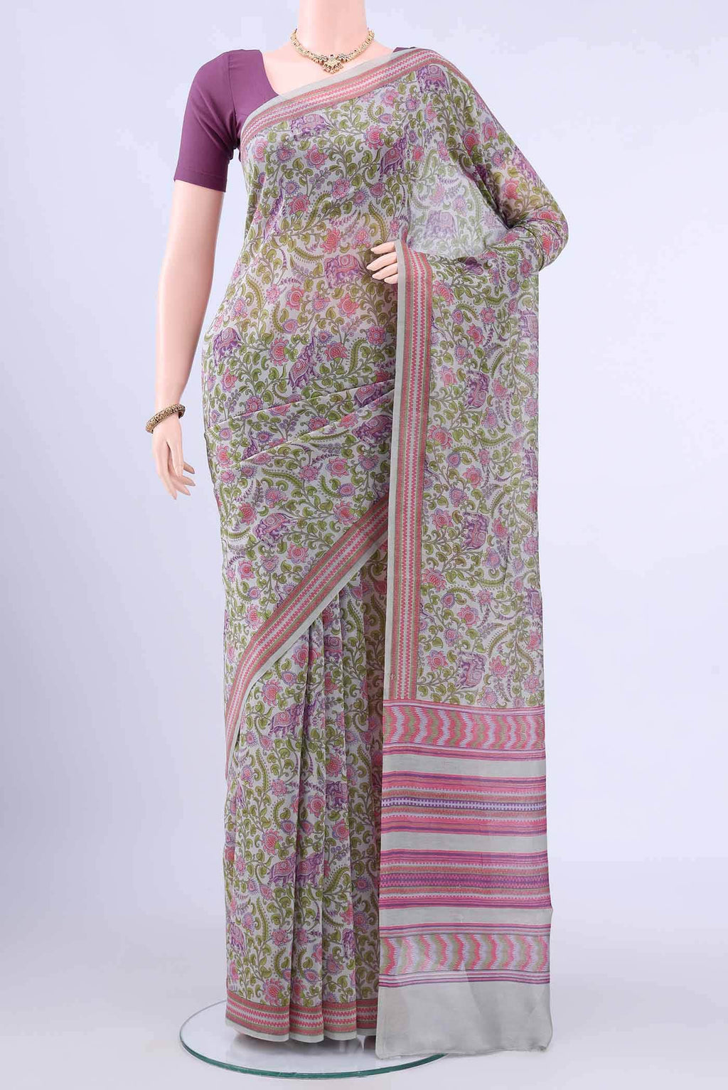 Grey Tussar Saree