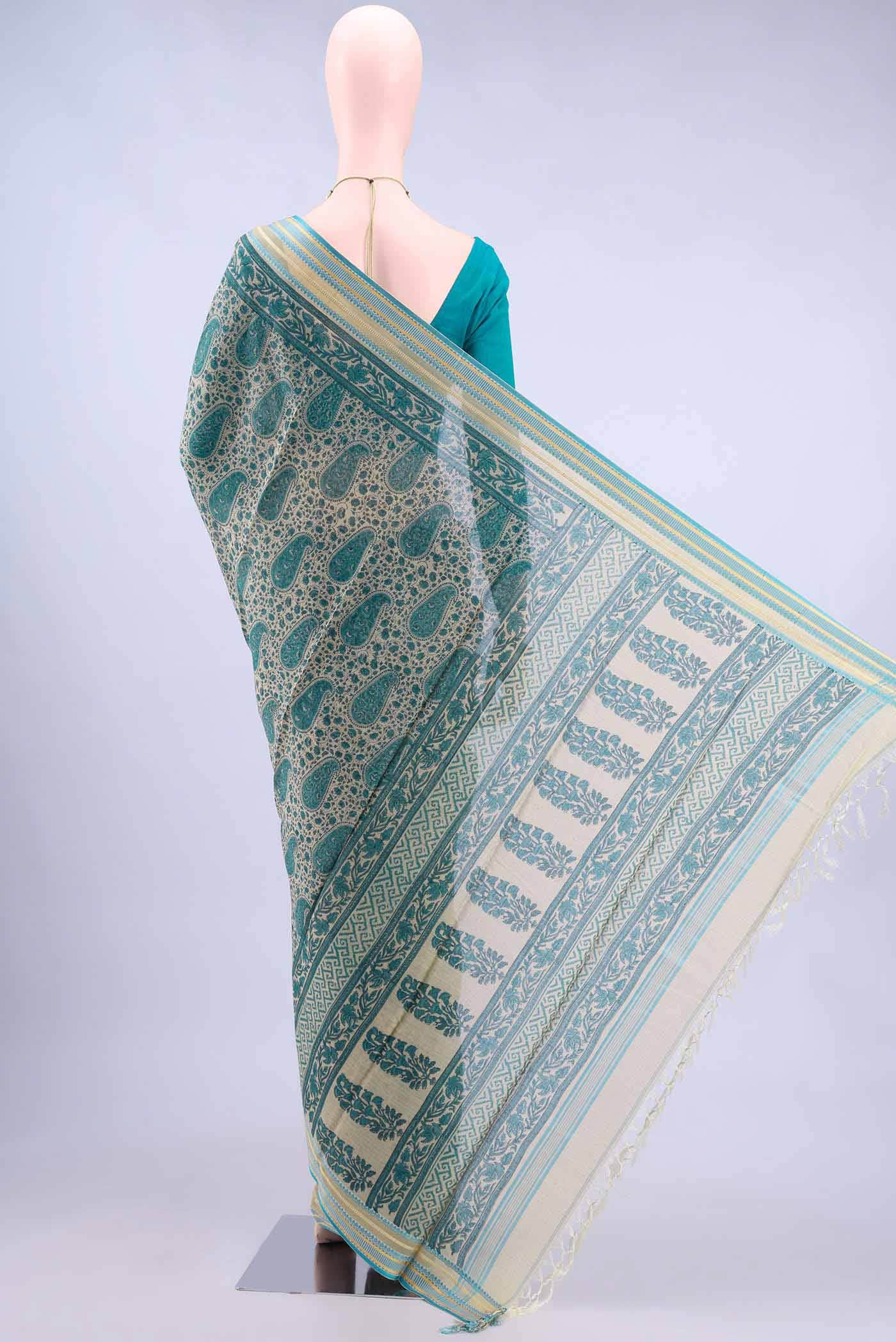Beige Tussar Saree