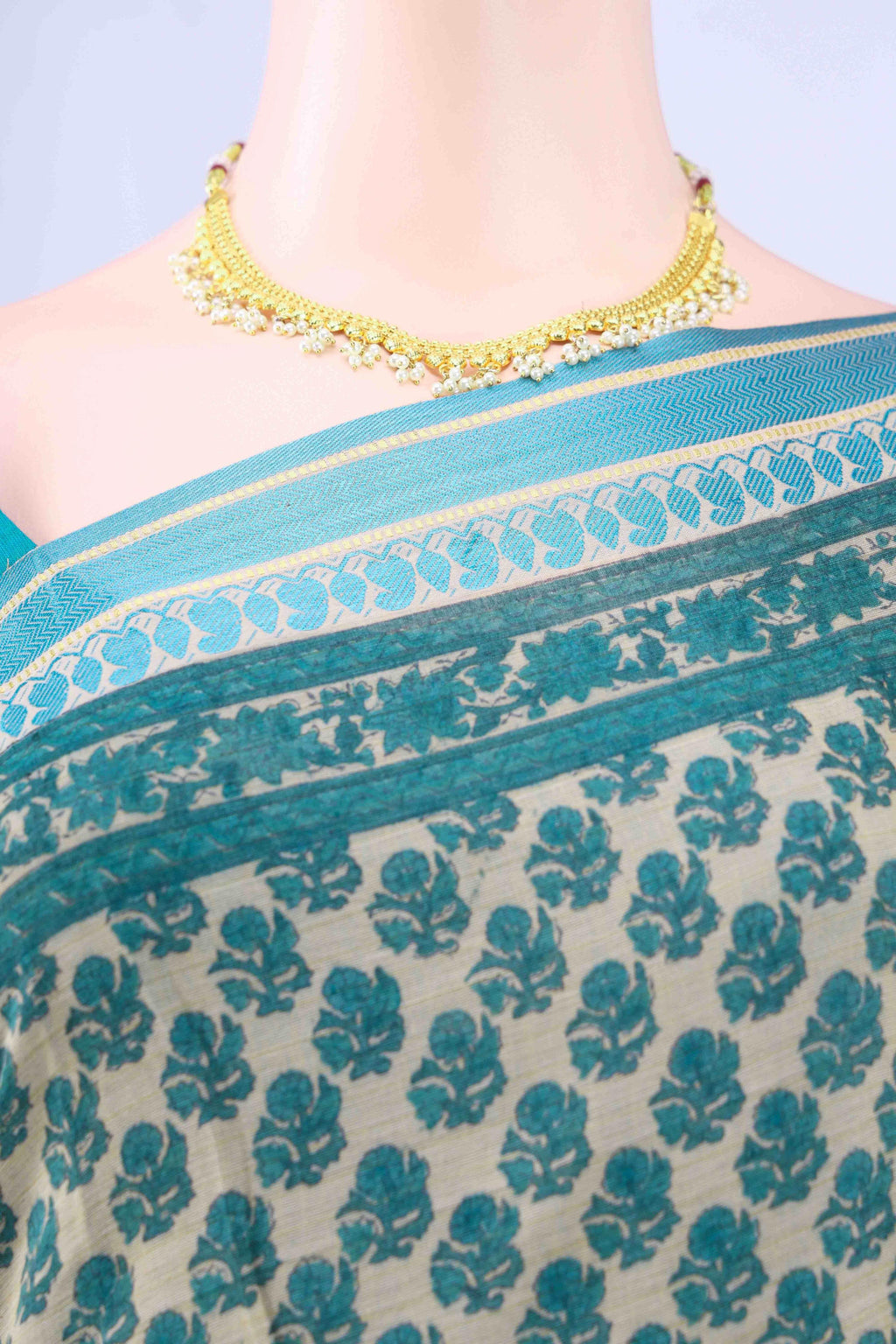 Beige Tussar Saree
