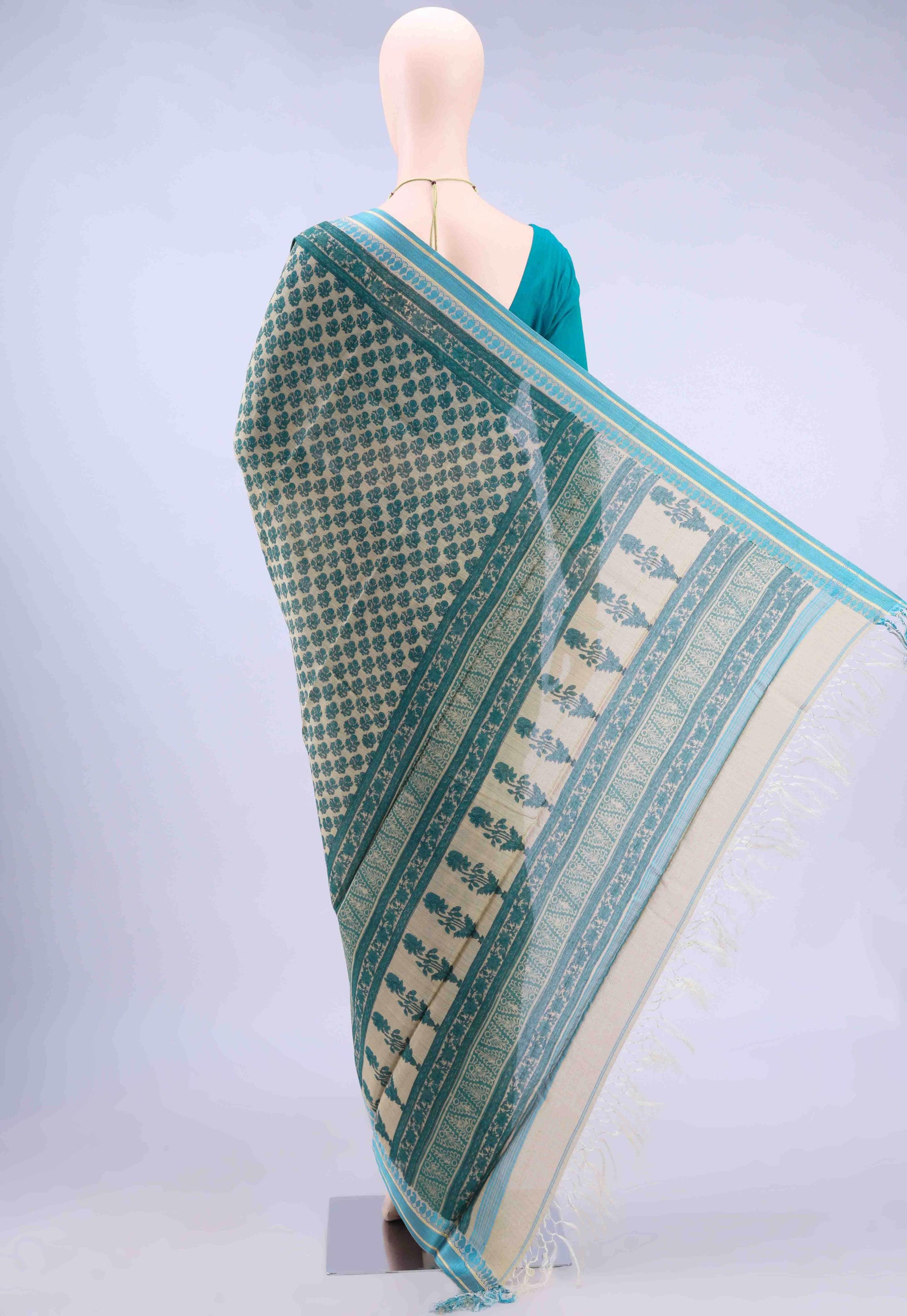Beige Tussar Saree