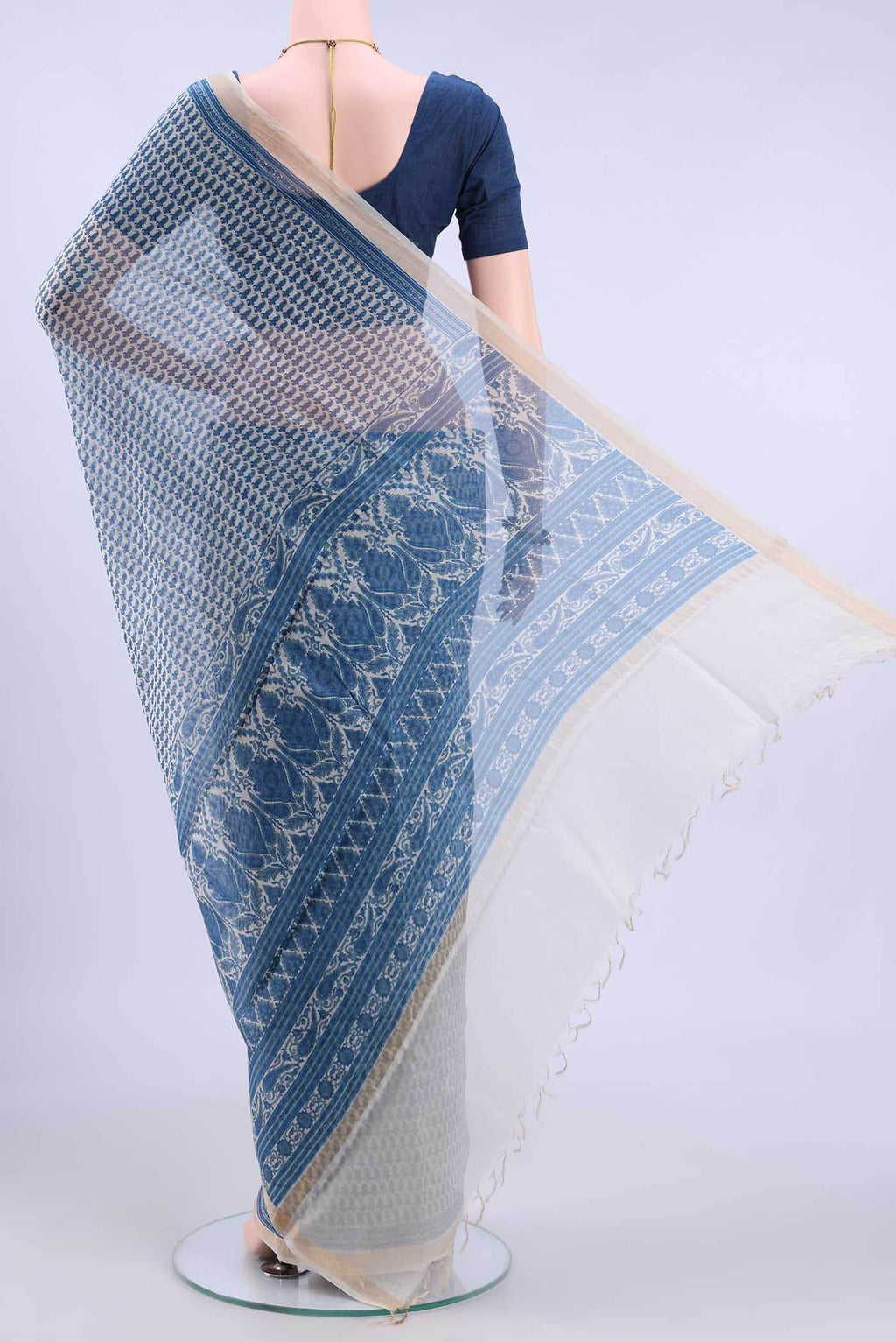 Off White Chanderi Silk Cotton Saree