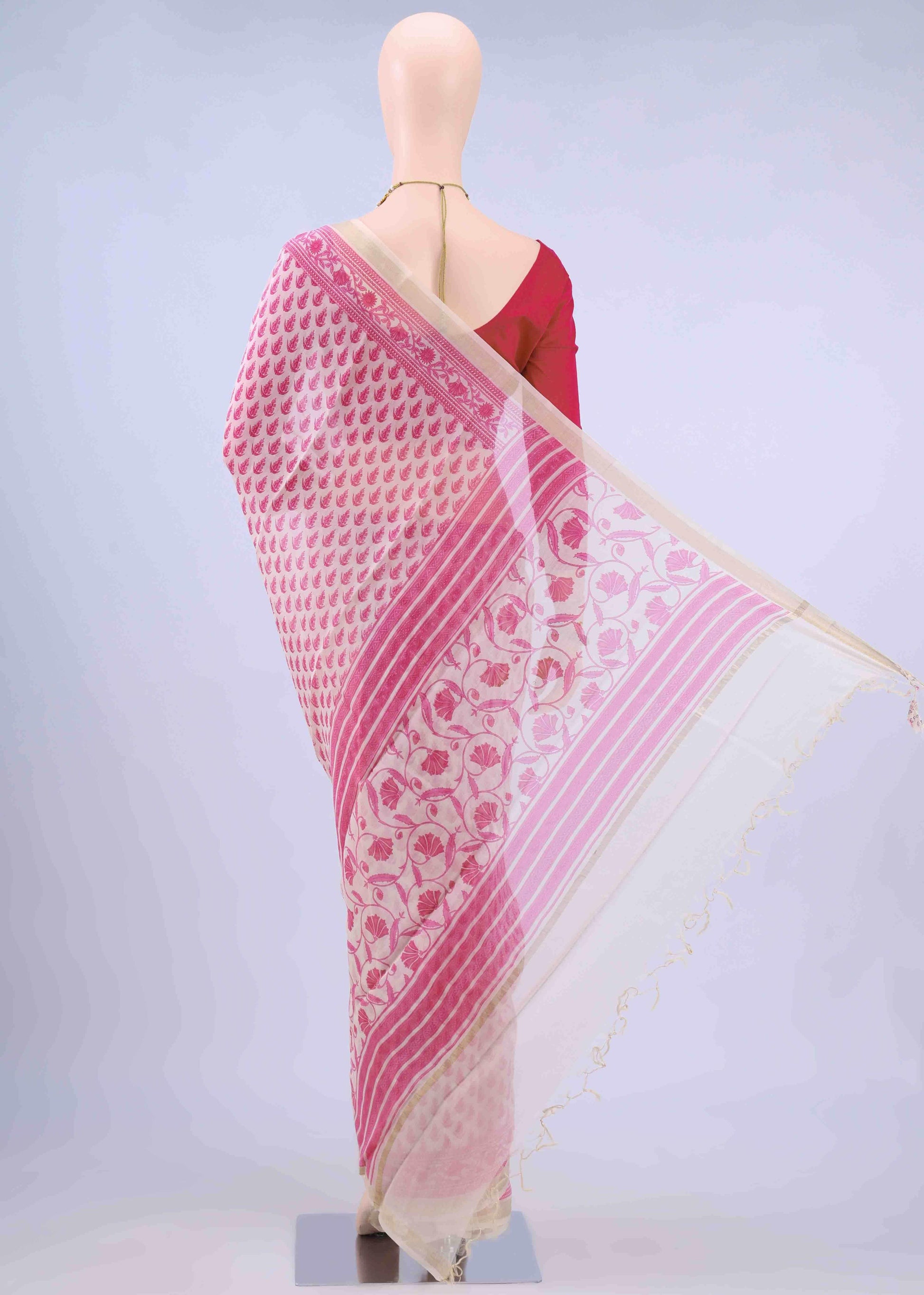 Off White Chanderi Silk Cotton Saree