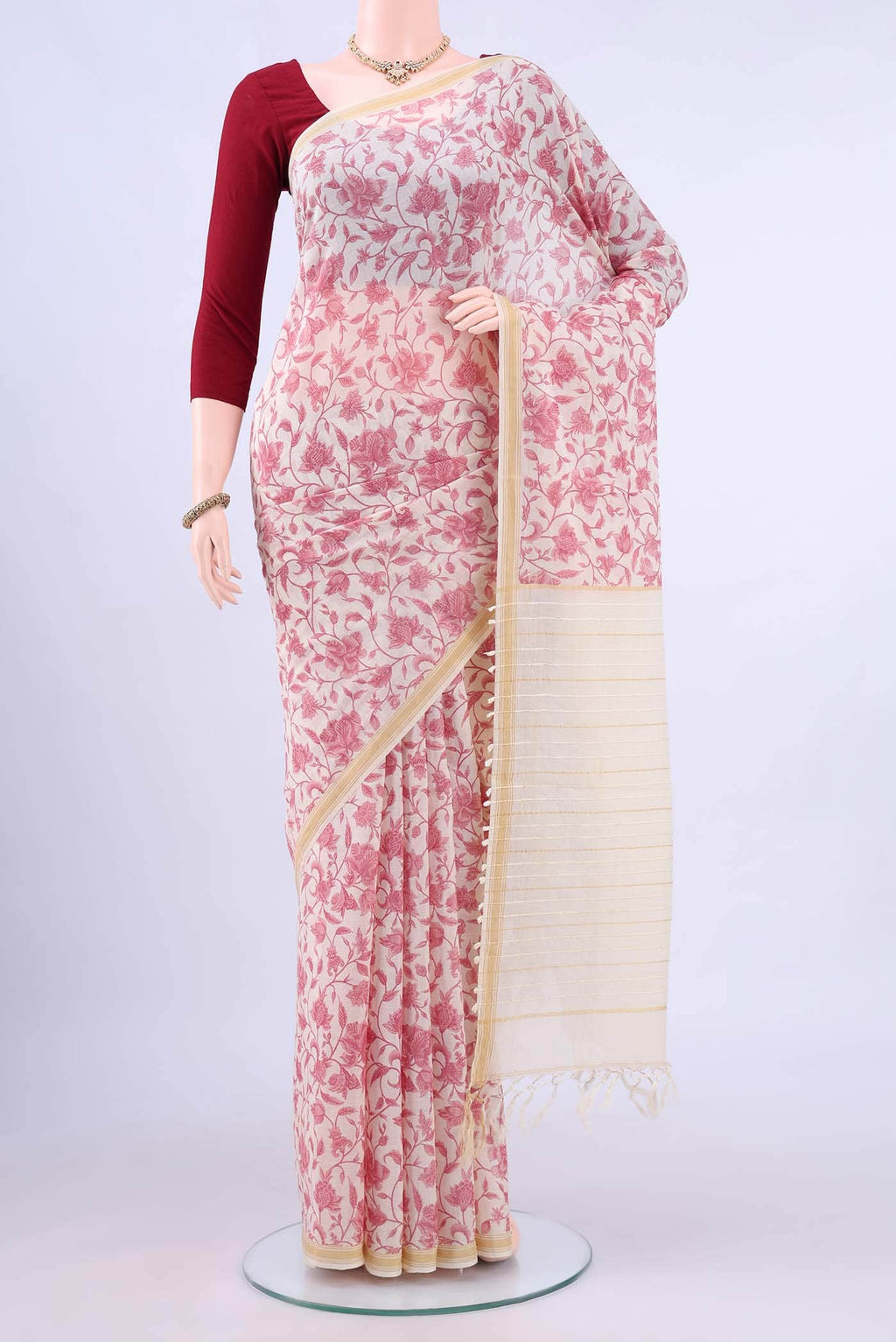 Off White Tussar Saree